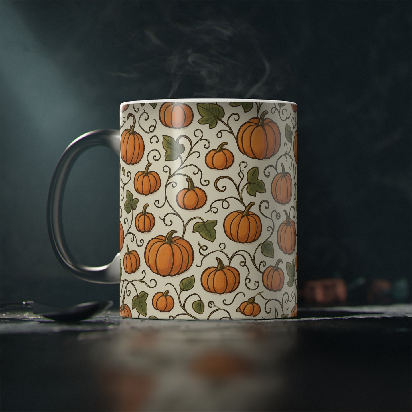 Magic Mug, Autumn Pumpkins Design, Color Changing Mug, Fall Kitchen Decor, Thanksgiving Gift, Halloween Cup