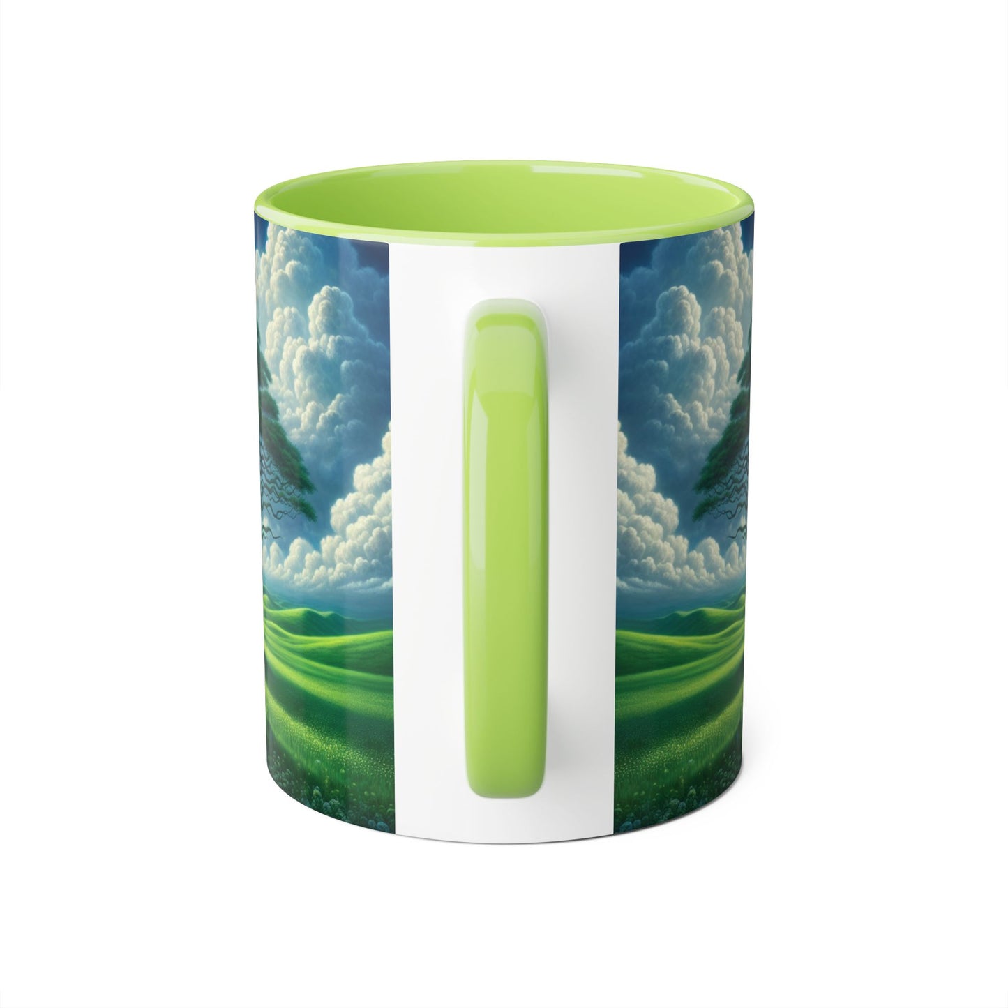 Chakra Tree Accent Mug, 11oz - Ceramic Tea Cup, Reiki Energy Drinkware, Spiritual Gift, Yoga Meditation Coffee Mug, Tree of Life Kitchen