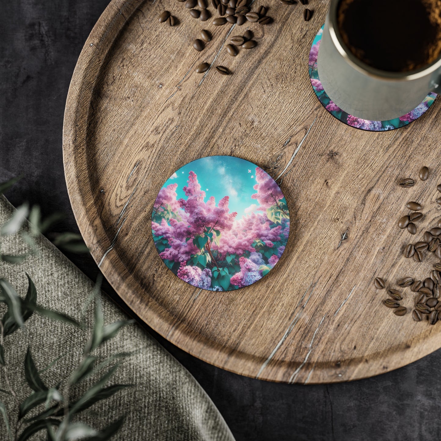 Lilac Coasters, Floral Coasters, Purple Lilac Drink Coasters, Home Decor, Kitchen Decor, Housewarming Gift