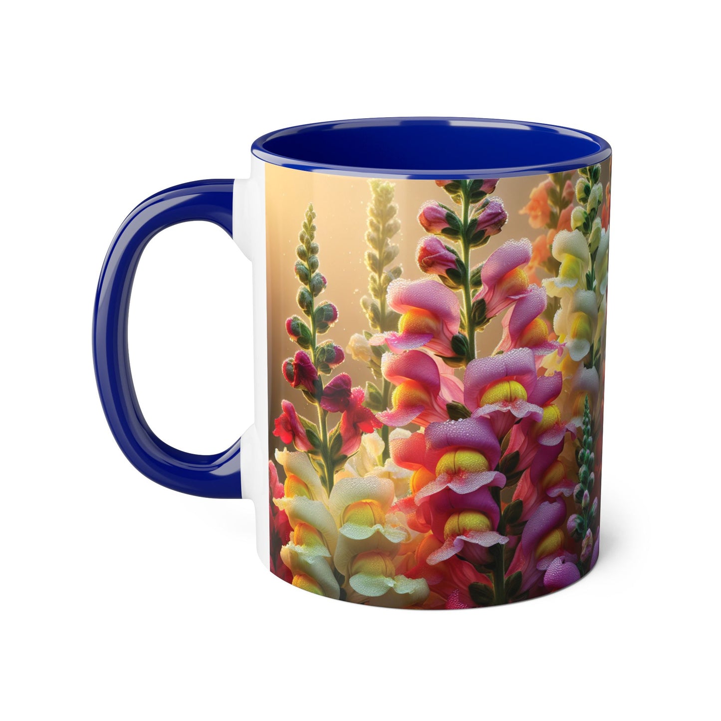 Snapdragon Floral Accent Mug – 11oz Ceramic Coffee Cup for Garden Lovers