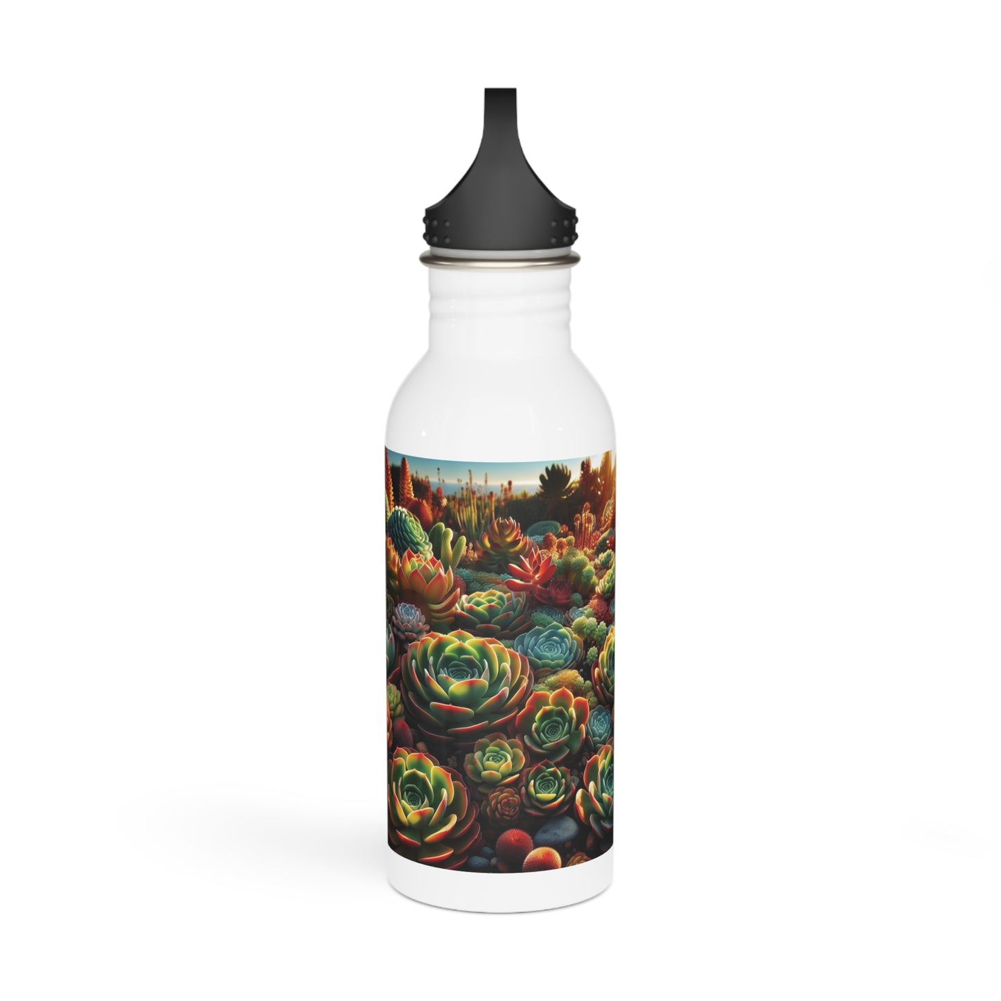 Stainless Steel Water Bottle - Succulent Cluster, Floral Water Bottle, Plant Lover Gift, Nature Inspired