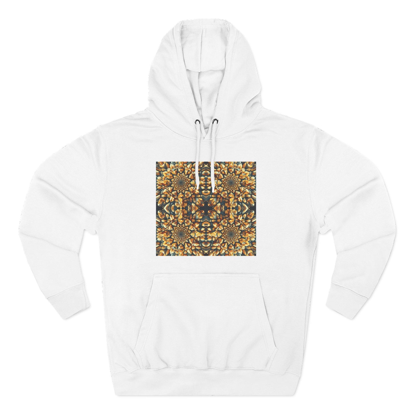 Fleece Hoodie - Citrine Geometric Design