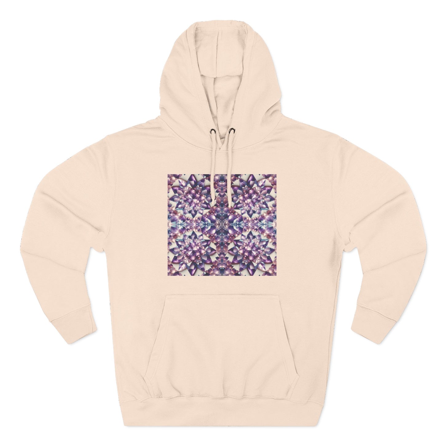Fleece Hoodie - Amethyst Crystal Floral Design