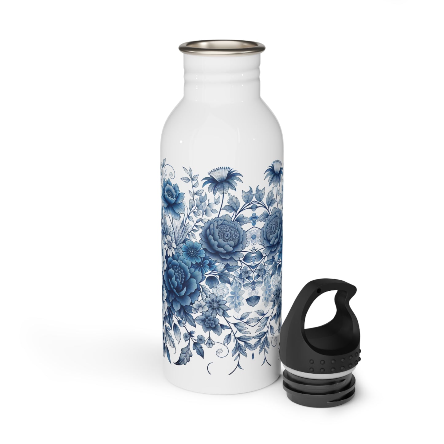 Elegant Floral Stainless Steel Water Bottle | Reusable Hydration, Sports Bottle, Floral Decor, Everyday Use, Sustainable Style