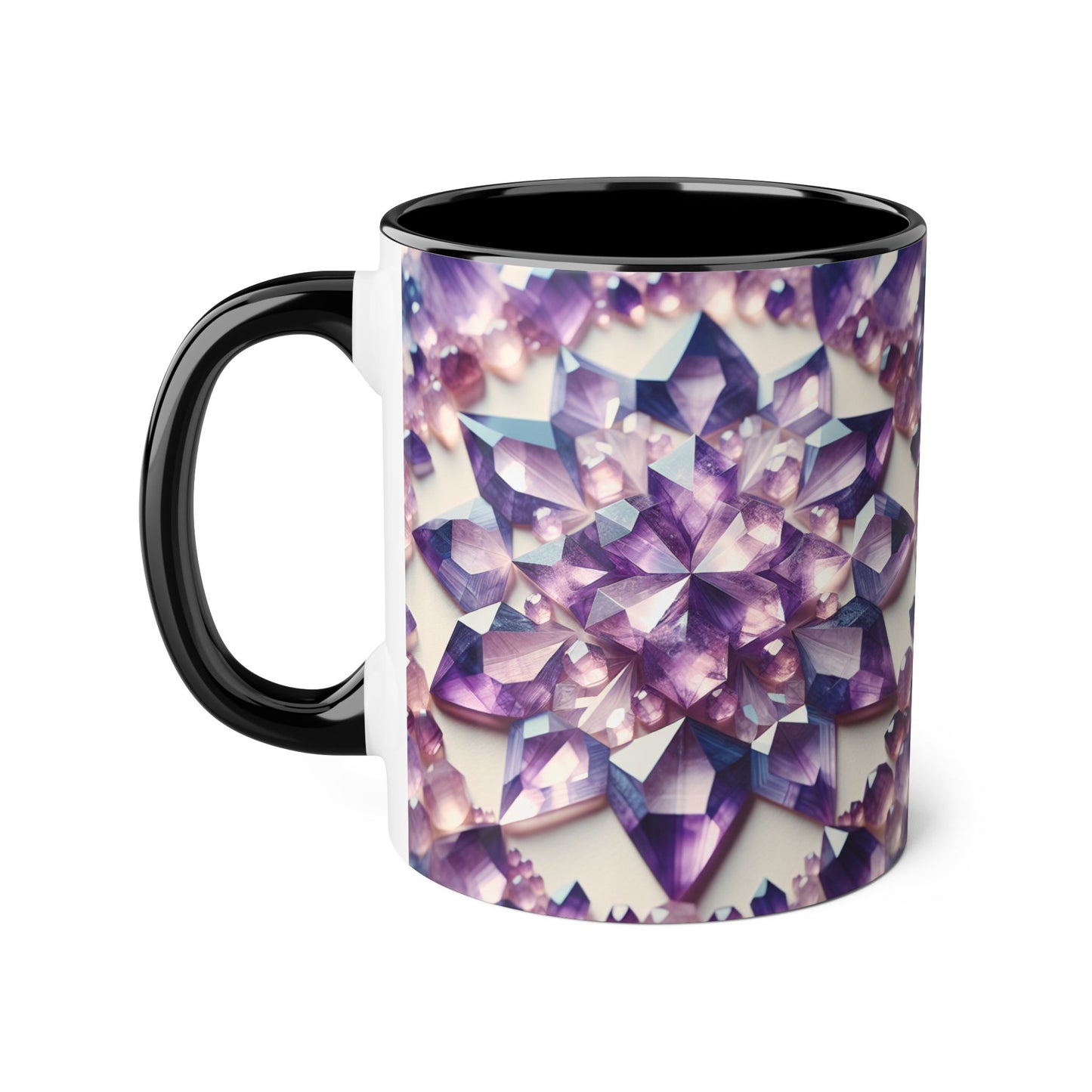 Elegant Purple Crystal Accent Mug, Unique Gift for Gem Lovers, Decorative Coffee Cup, Birthday Present, Home Office Decor
