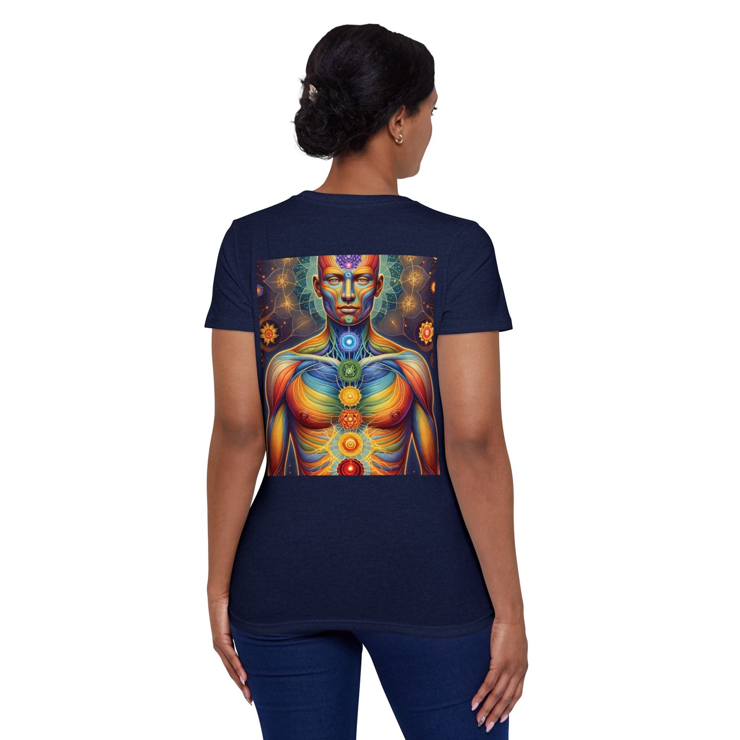 Women’s Organic Chakra Art T-Shirt - Vibrant Spiritual Design