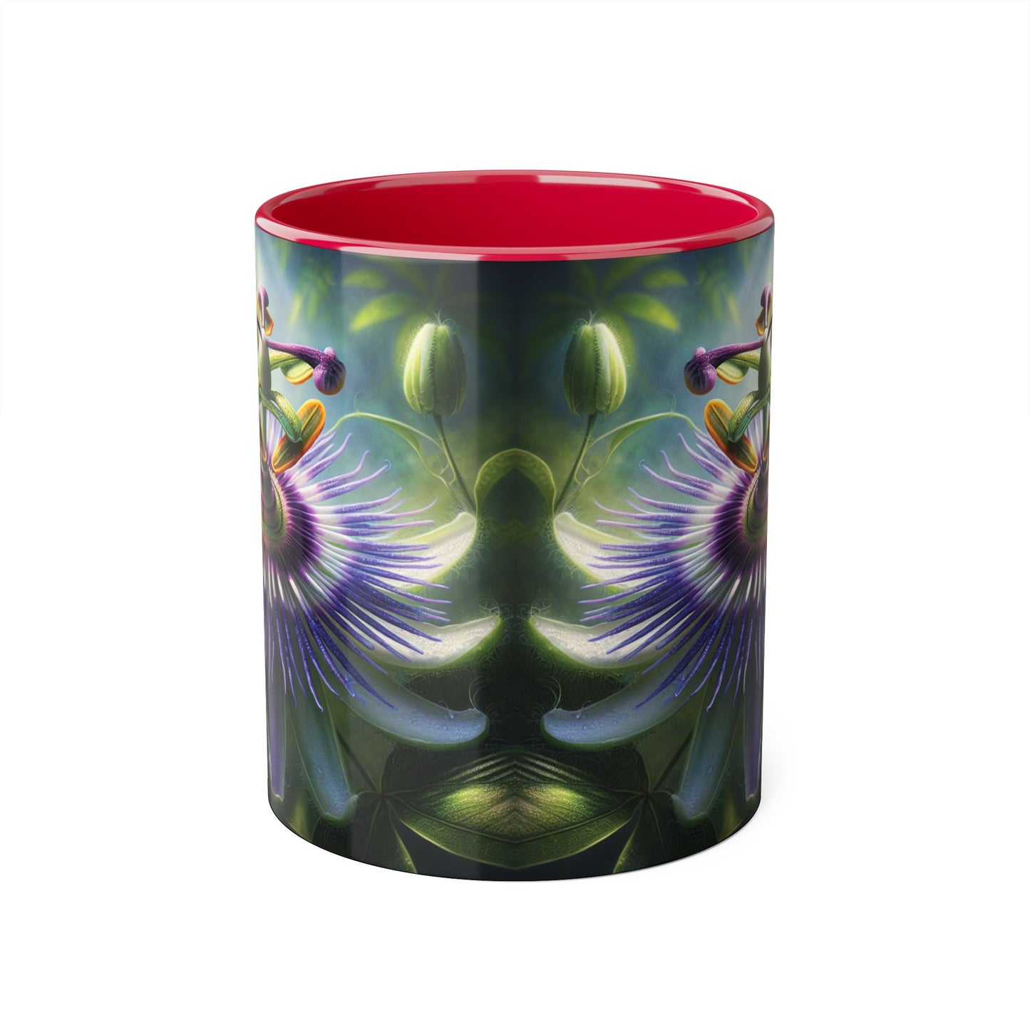 Passionflower Accent Mug, Floral Coffee Cup, Botanical Tea Mug, Nature Lover Gift, Mother's Day Gift, Gardening Mug