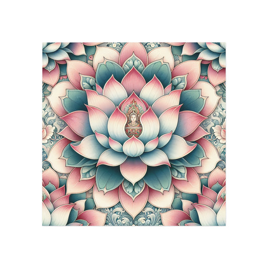 Lotus Flower Magnet, Square Fridge Magnet, Zen Decor, Spiritual Gift, Meditation Accessory, Refrigerator Decoration