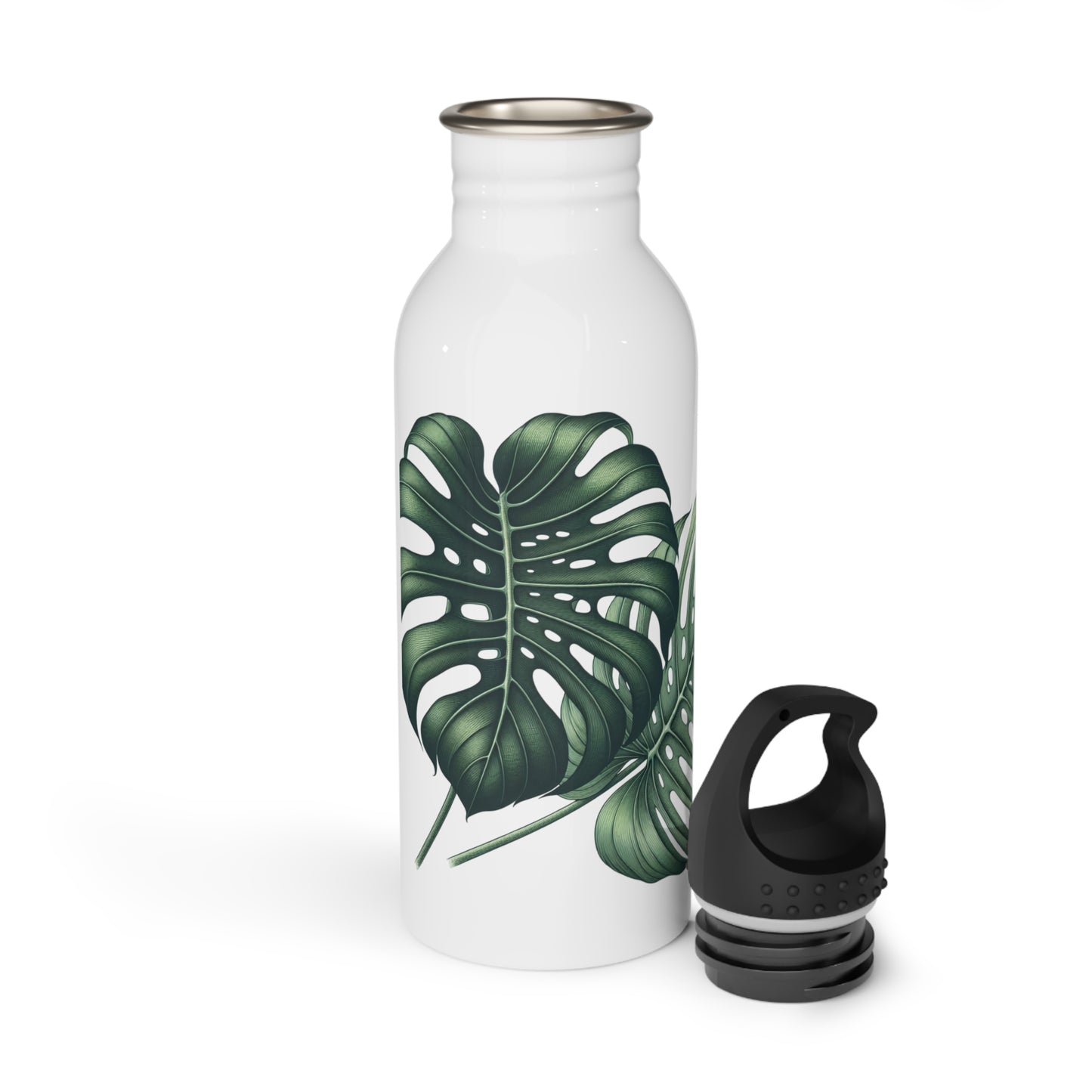 Tropical Leaf Stainless Steel Water Bottle, Sports Bottle, Travel Bottle, Hydration