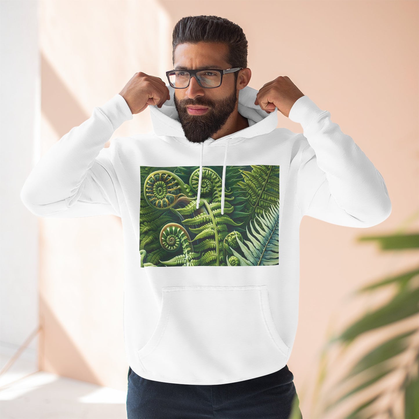 Nature-Inspired Three-Panel Fleece Hoodie for Outdoor Enthusiasts