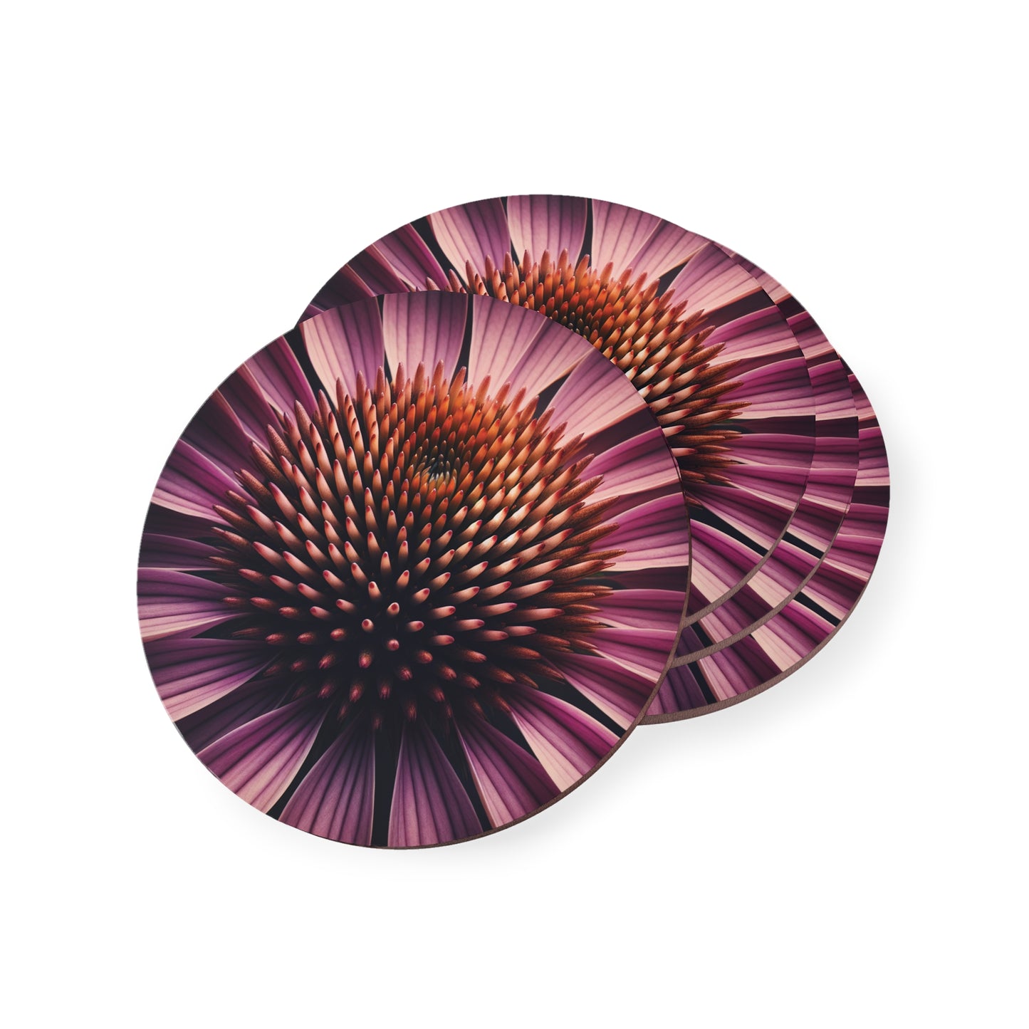 Coneflower Coasters, Coneflower Bloom Drink Coaster Set, Botanical Home Decor, Table Protection, Housewarming Gift, Kitchen Accessories