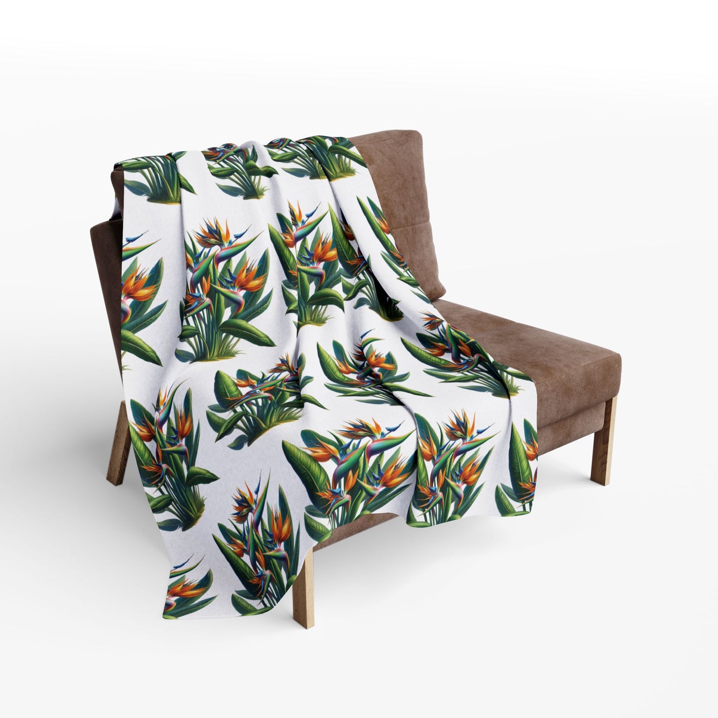Fleece Blanket - Bird of Paradise Plant Decor, Cozy Throw, Botanical Home Decor, Tropical Blanket, Floral Bedding