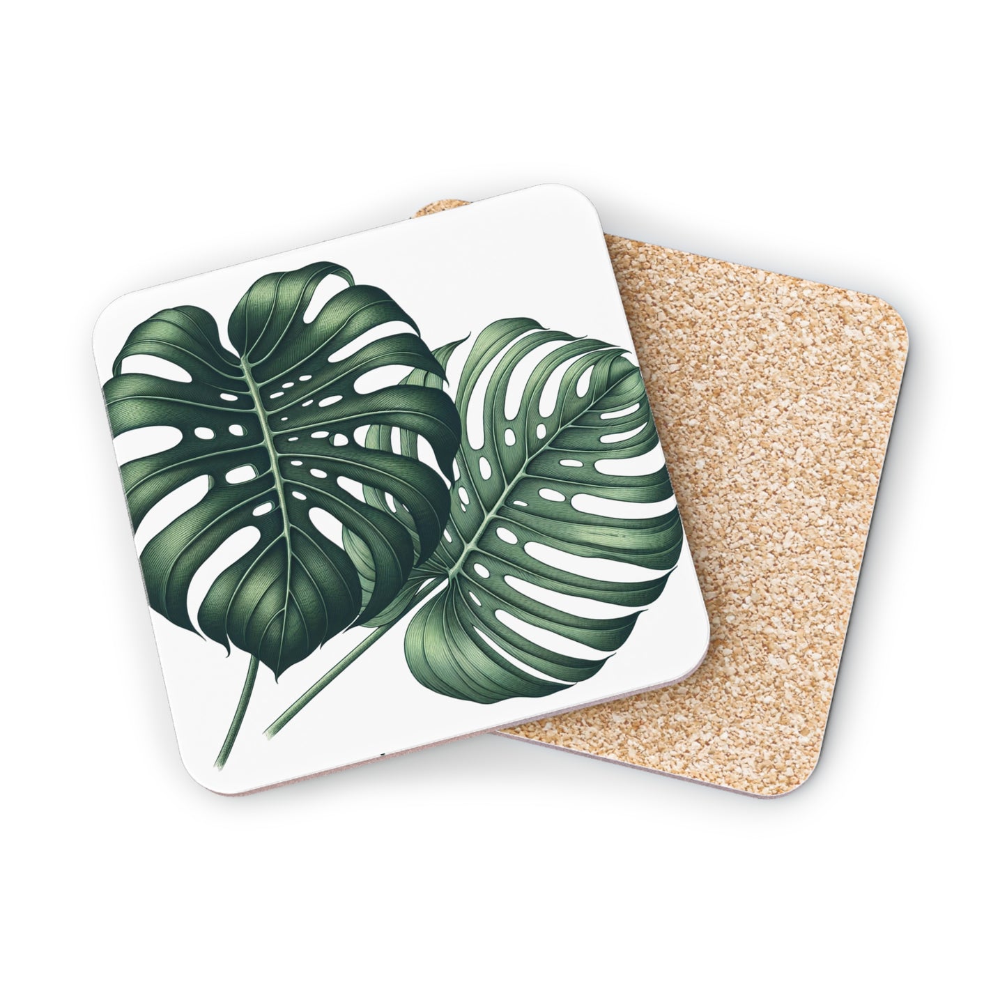 Monstera Leaf Drink Coasters, Tropical Home Decor, Botanical Coasters, Housewarming Gift, Set of 4 Coasters