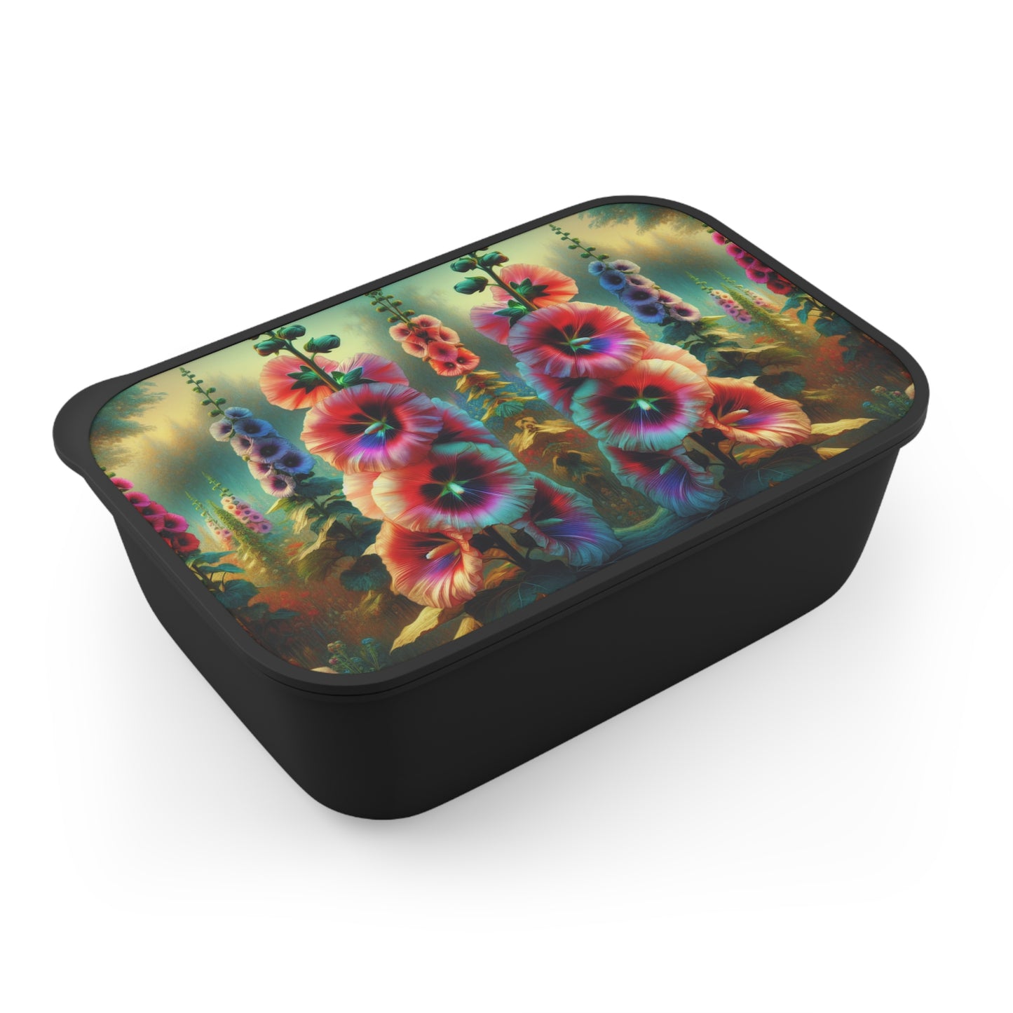 Bento Box - Hollyhocks, Eco friendly lunch box set
