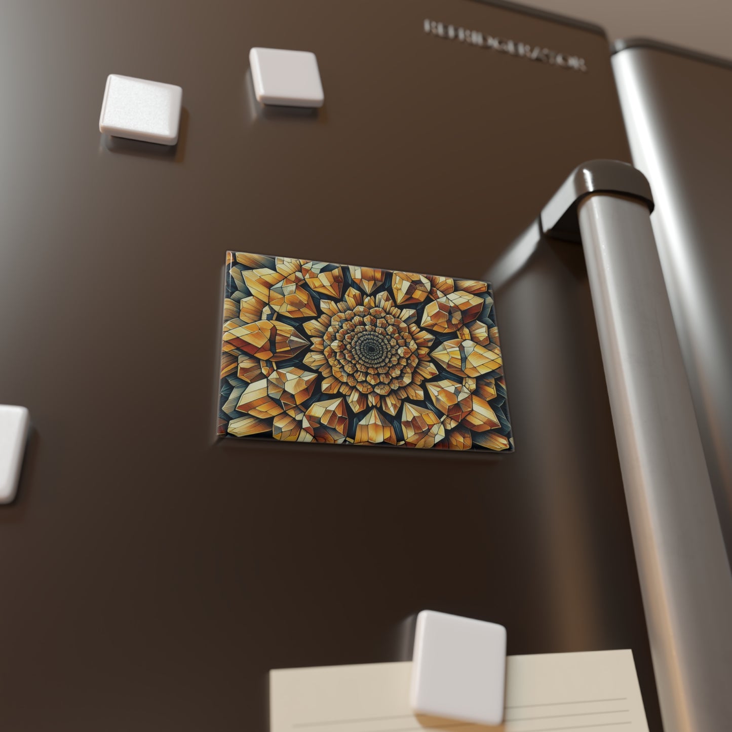 Button Magnet - Citrine Geometric Design