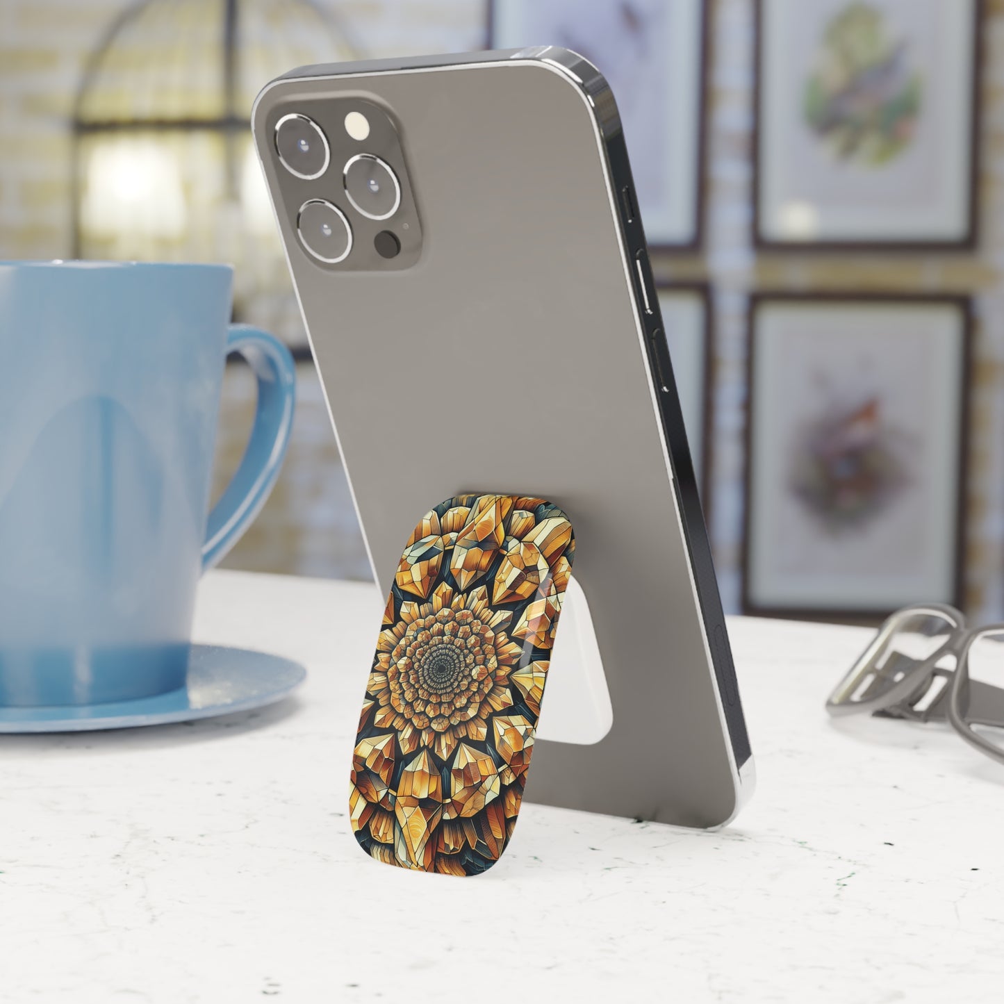 Phone Grip - Citrine Geometric Design