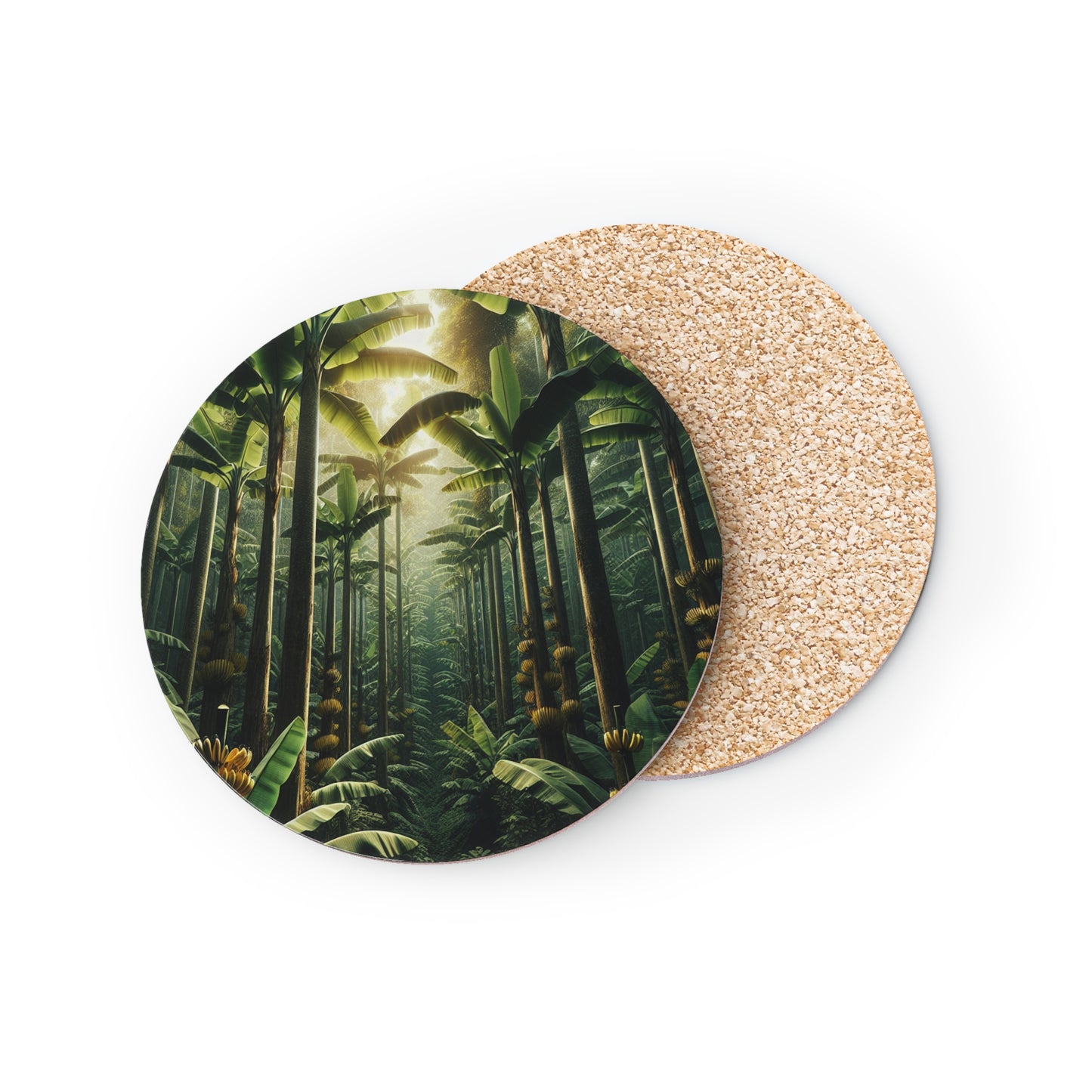 Banana Trees Coaster Set, Tropical Drink Coasters, Fruit Coaster Set, Summer Home Decor, Botanical Coasters