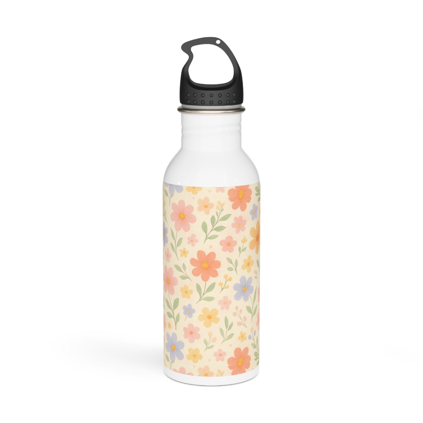 Stainless Steel Water Bottle - Dainty Floral Design, Flower Pattern Travel Flask, Cute Insulated Drinkware, Eco-Friendly Reusable Canteen,