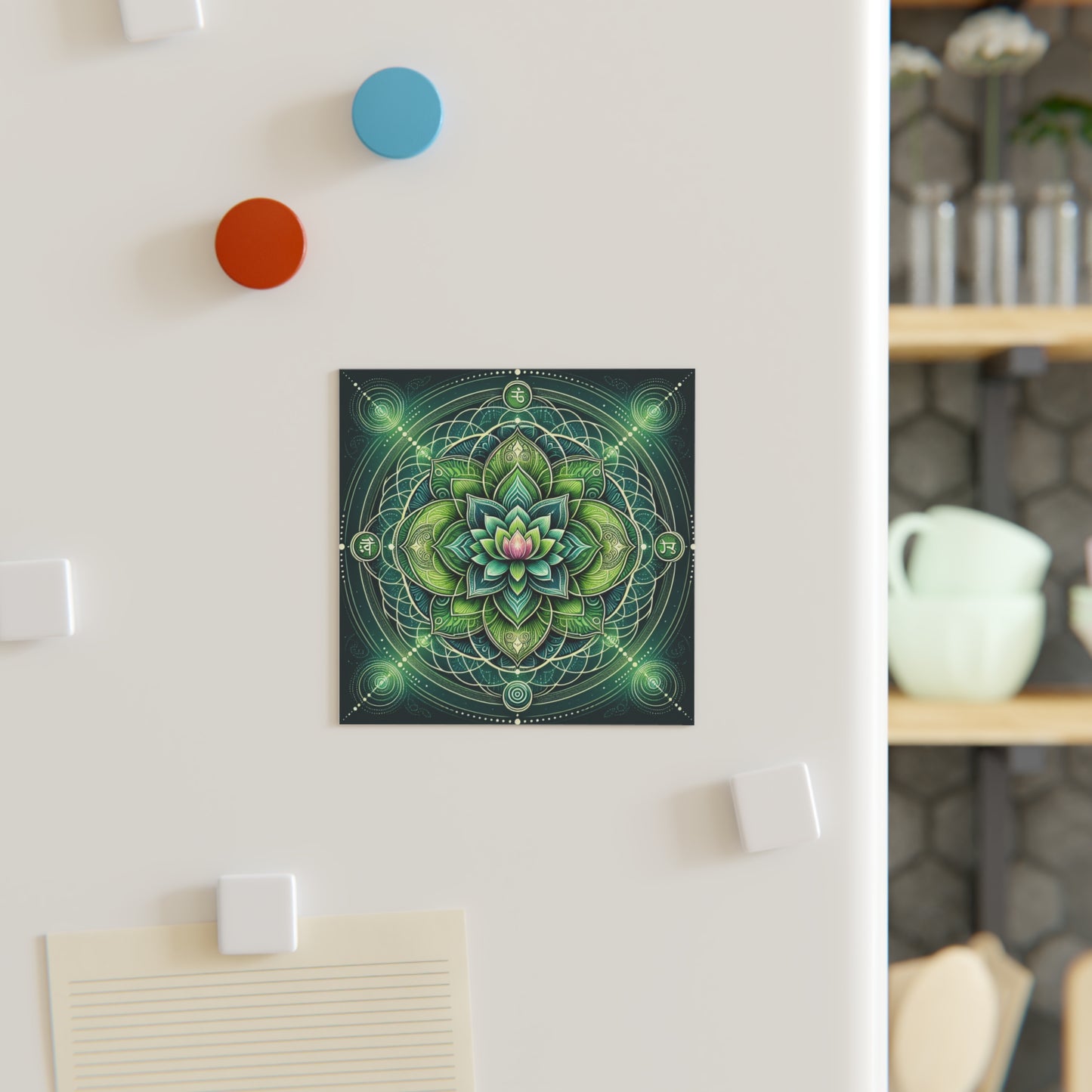 Square Magnet - Heart Chakra Design