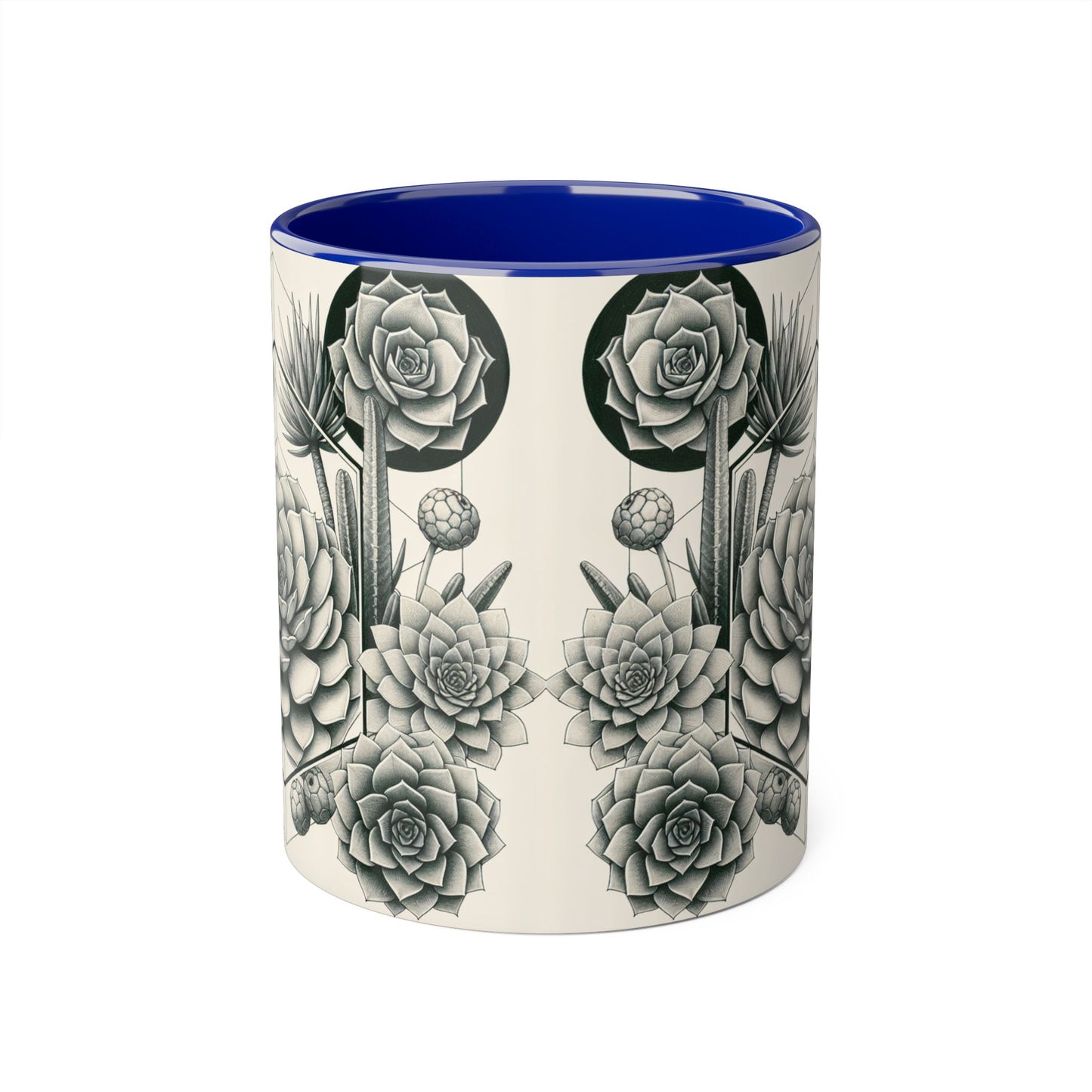 Succulent Illustration Accent Mug - 11oz - Perfect Gift for Plant Lovers
