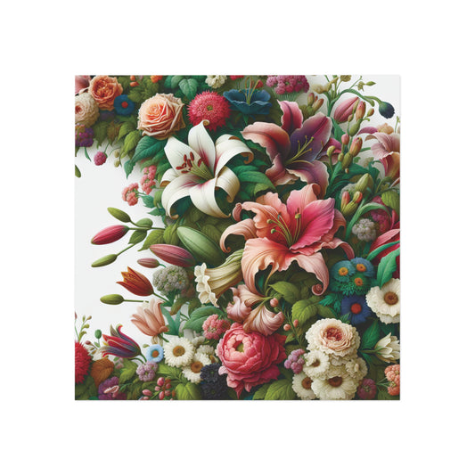 Floral Square Magnet, Colorful Flower Refrigerator Decor, Kitchen Magnets, Home Office Art, Gift for Flower Lovers