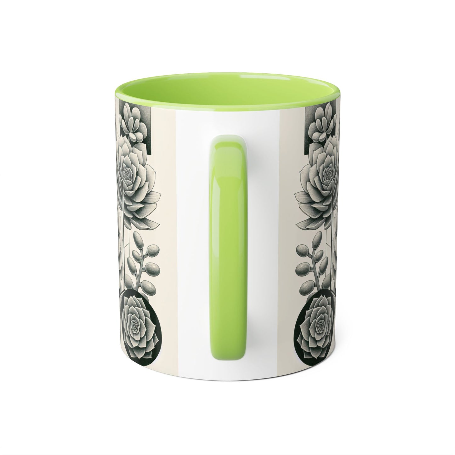 Succulent Illustration Accent Mug - 11oz - Perfect Gift for Plant Lovers