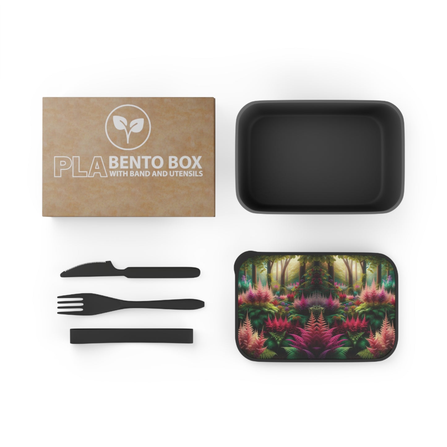 Bento Box - Pink Astilbe Blooms, Eco friendly lunch box set