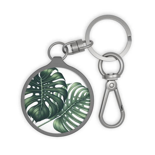 Tropical Monstera Keyring Tag, Personalized Gift for Plant Lovers, Cute Bag Charm, Housewarming Favor, Nature-Inspired Keychain