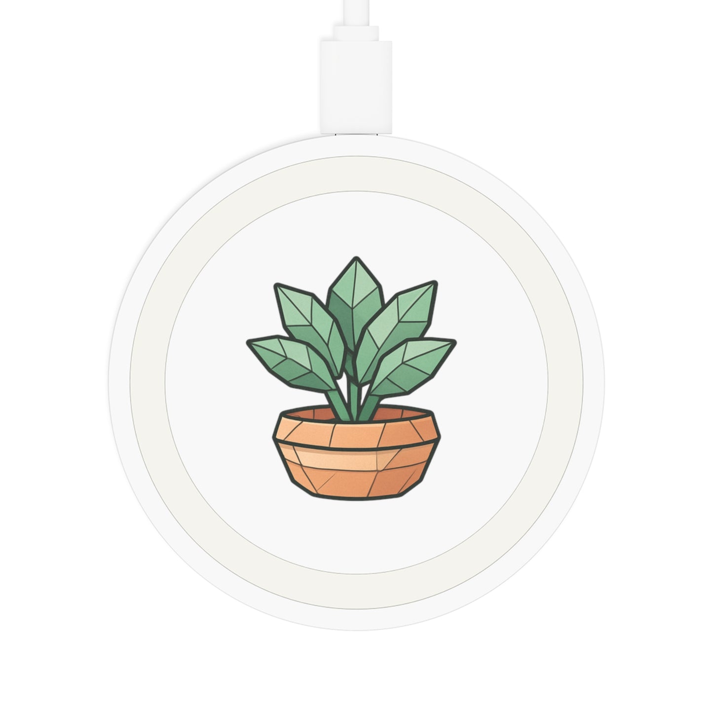 Wireless Charging Pad: Tropical Plant Design