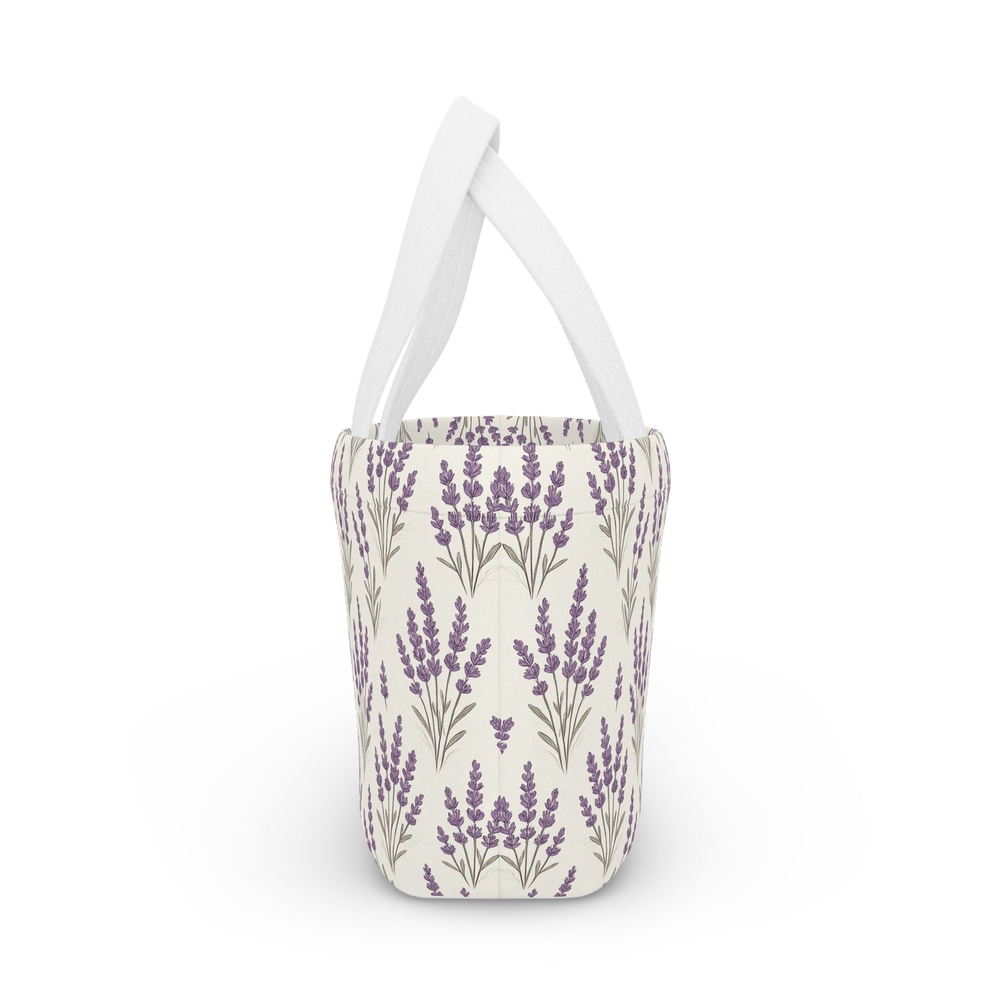 Lunch Bag: Lavender Floral Design, Insulated Tote for Work and School, Reusable Lunch Sack