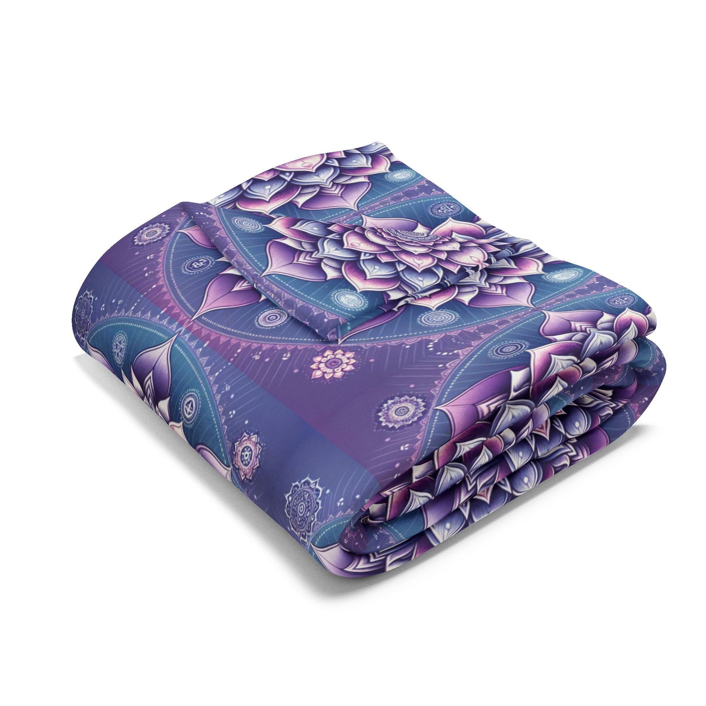 Fleece Blanket with Crown Chakra Design