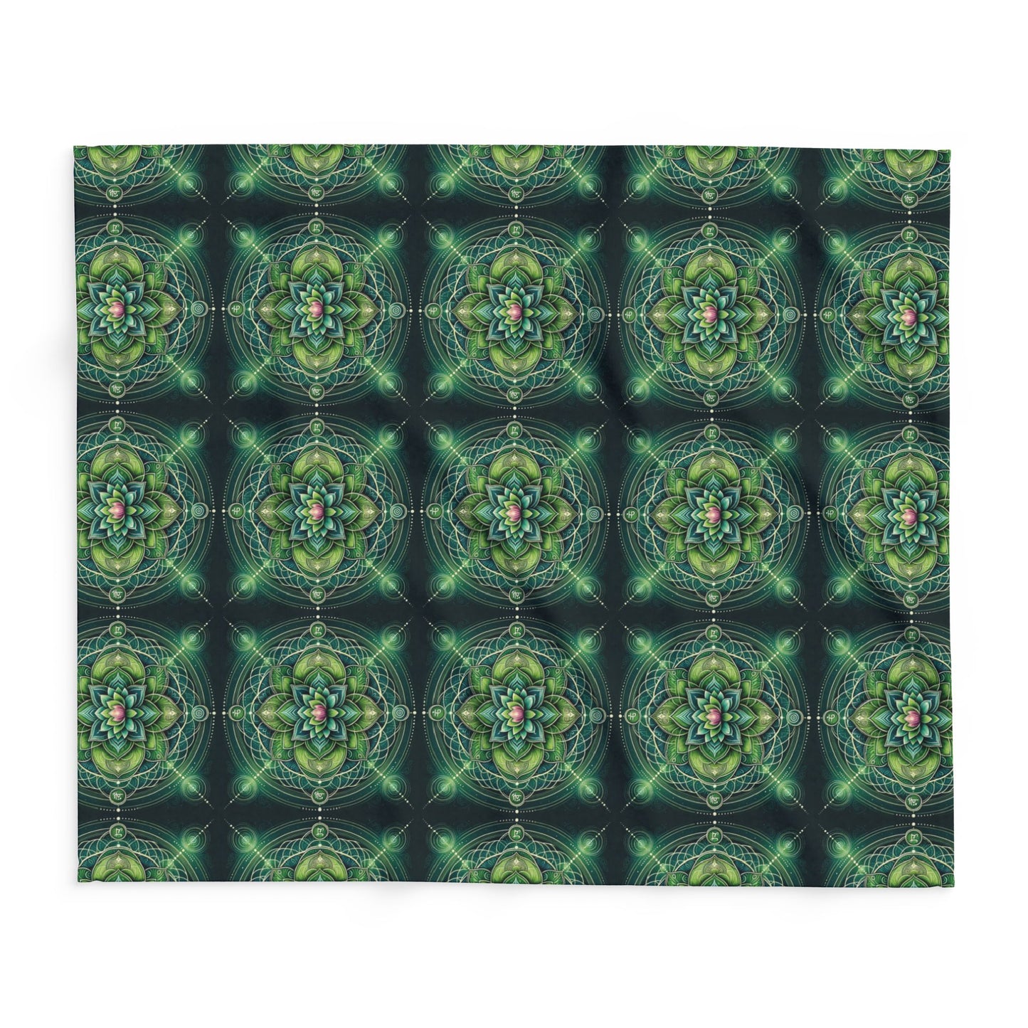 Fleece Blanket with Heart Chakra Design