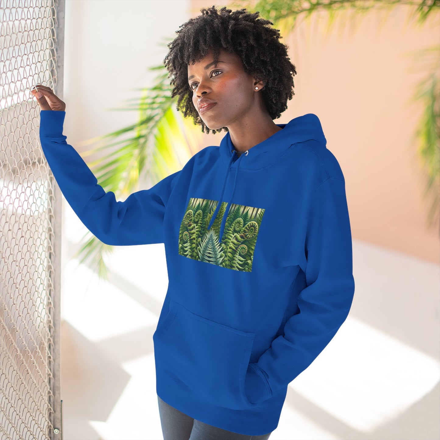 Nature-Inspired Three-Panel Fleece Hoodie for Outdoor Enthusiasts