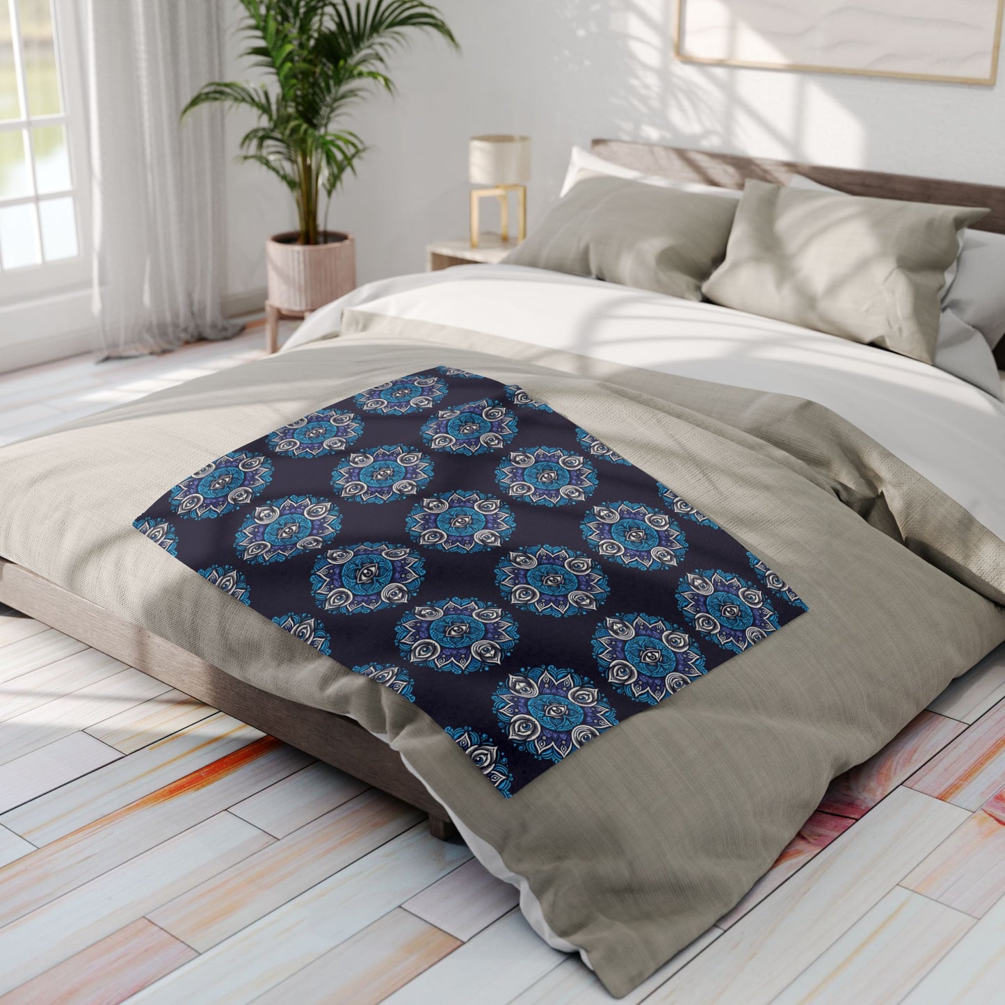 Fleece Blanket with Third Eye Chakra Design