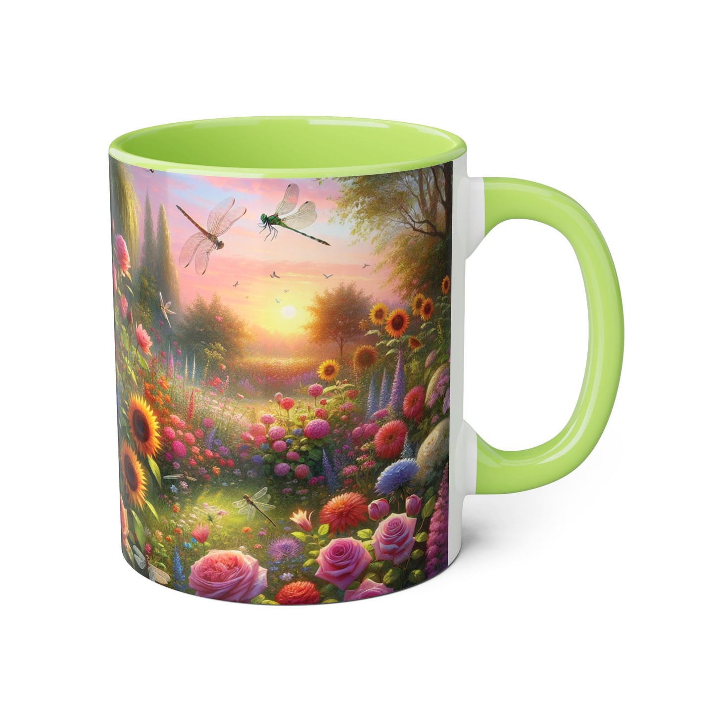 Whimsical Dragonfly Accent Mug, Colorful Nature Coffee Cup, Garden Lover Gift, Outdoor Enthusiast Ceramic, Perfect for Spring