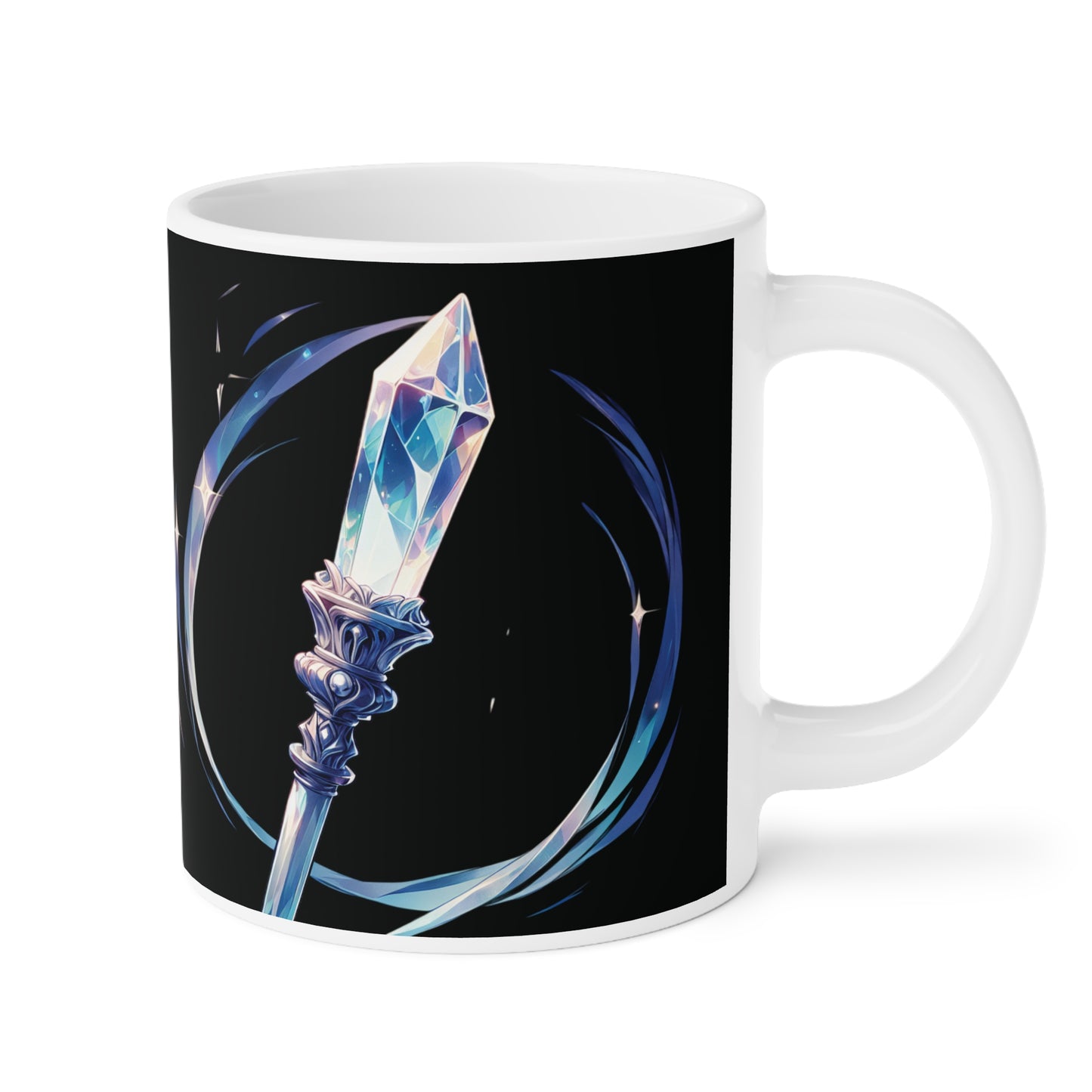 Crystal Wand Ceramic Mug - 11oz, Unique Gift for Spiritualists, Manifestation Enthusiasts, Inspirational Coffee Cup
