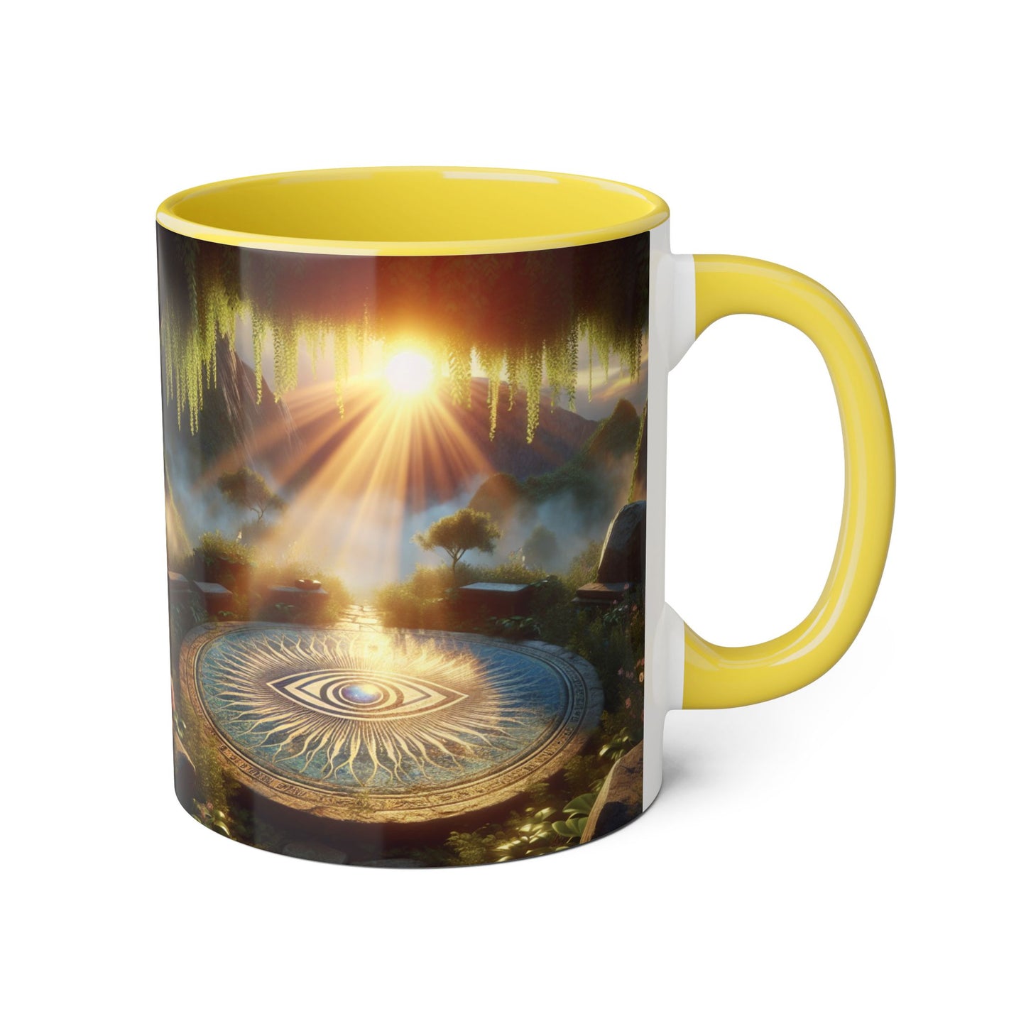 Mystical Eye Accent Mug - 11oz Coffee Cup for Mindfulness and Inspiration