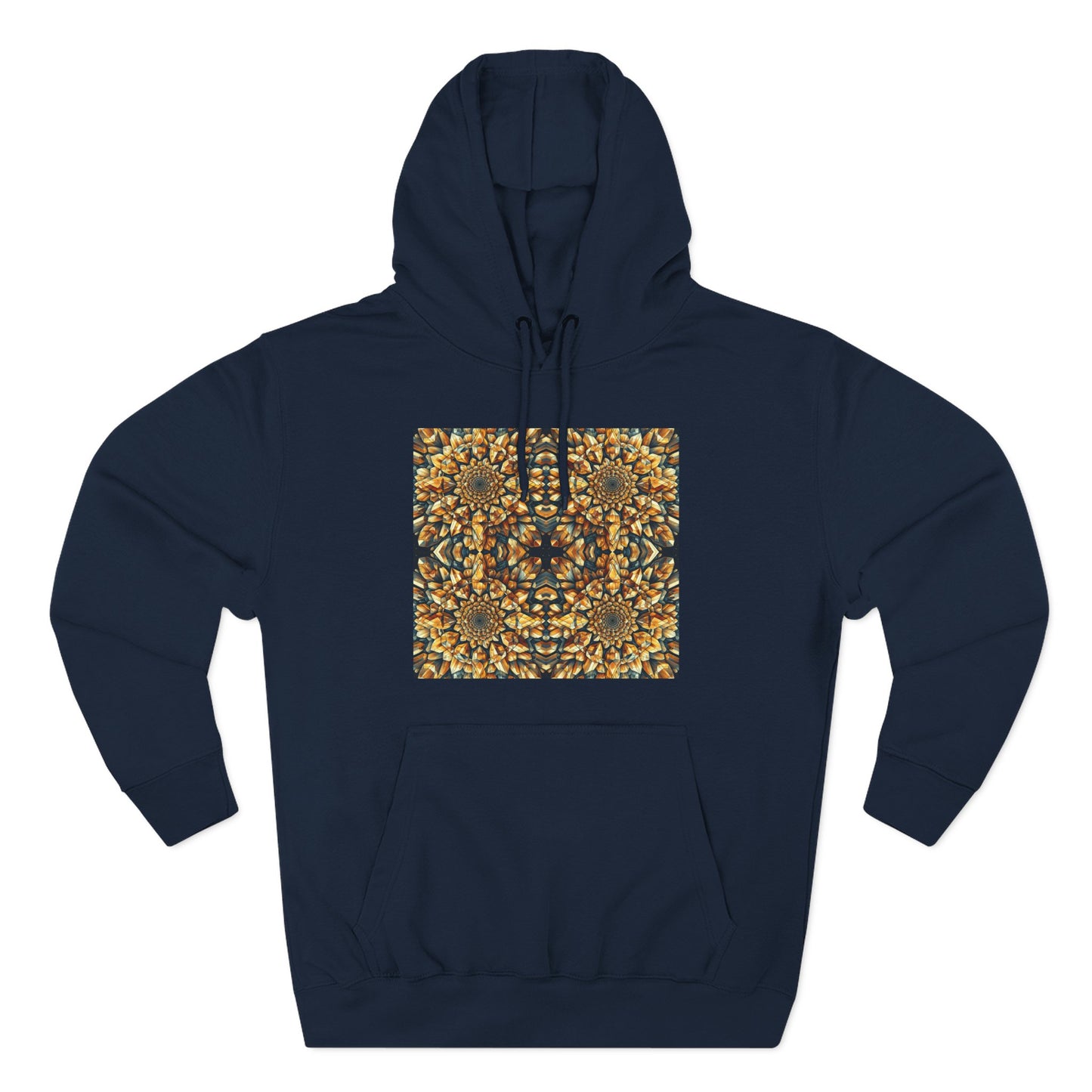 Fleece Hoodie - Citrine Geometric Design
