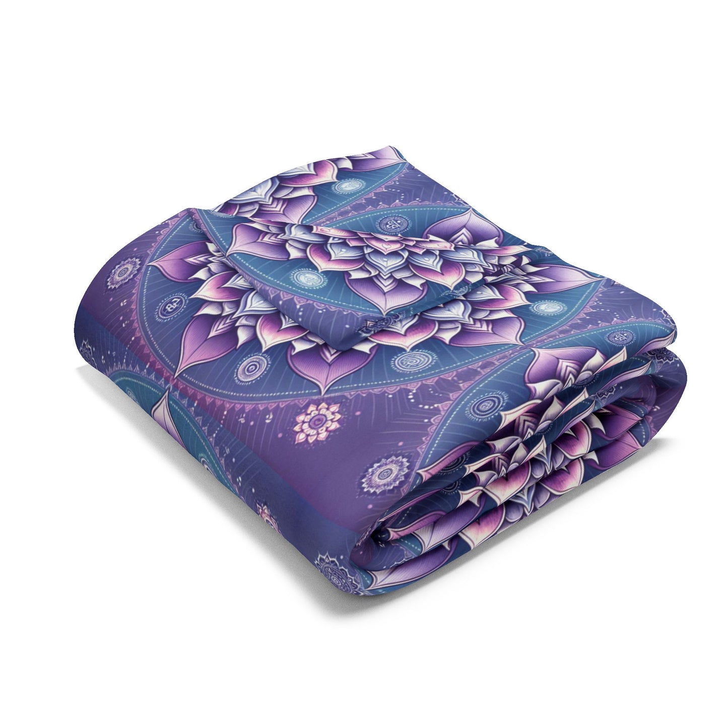 Fleece Blanket with Crown Chakra Design