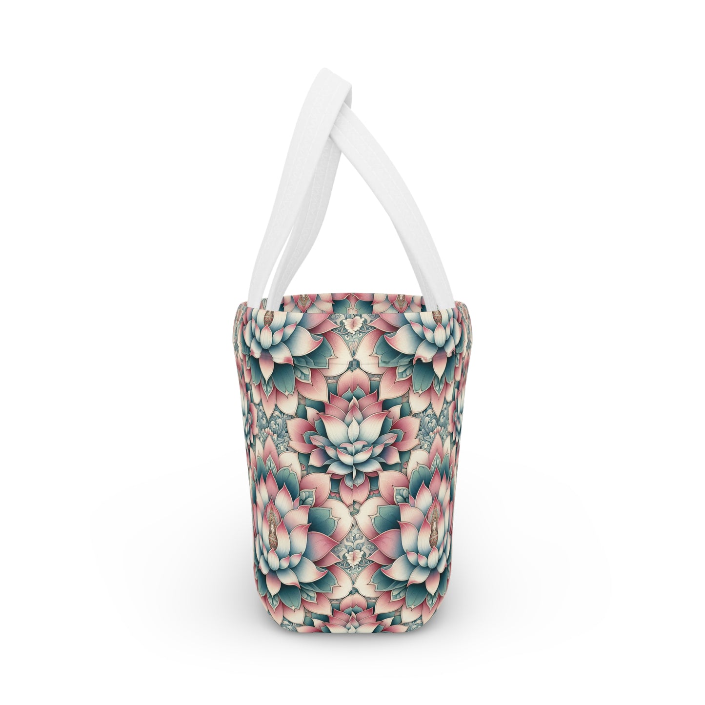 Lunch Bag - Lotus Flower Pattern Insulated Tote for Nature Lovers