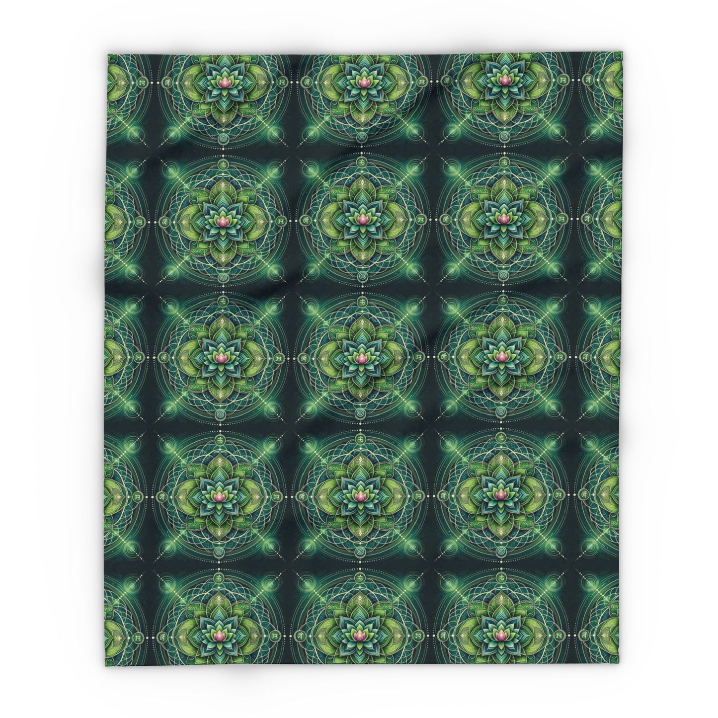 Fleece Blanket with Heart Chakra Design