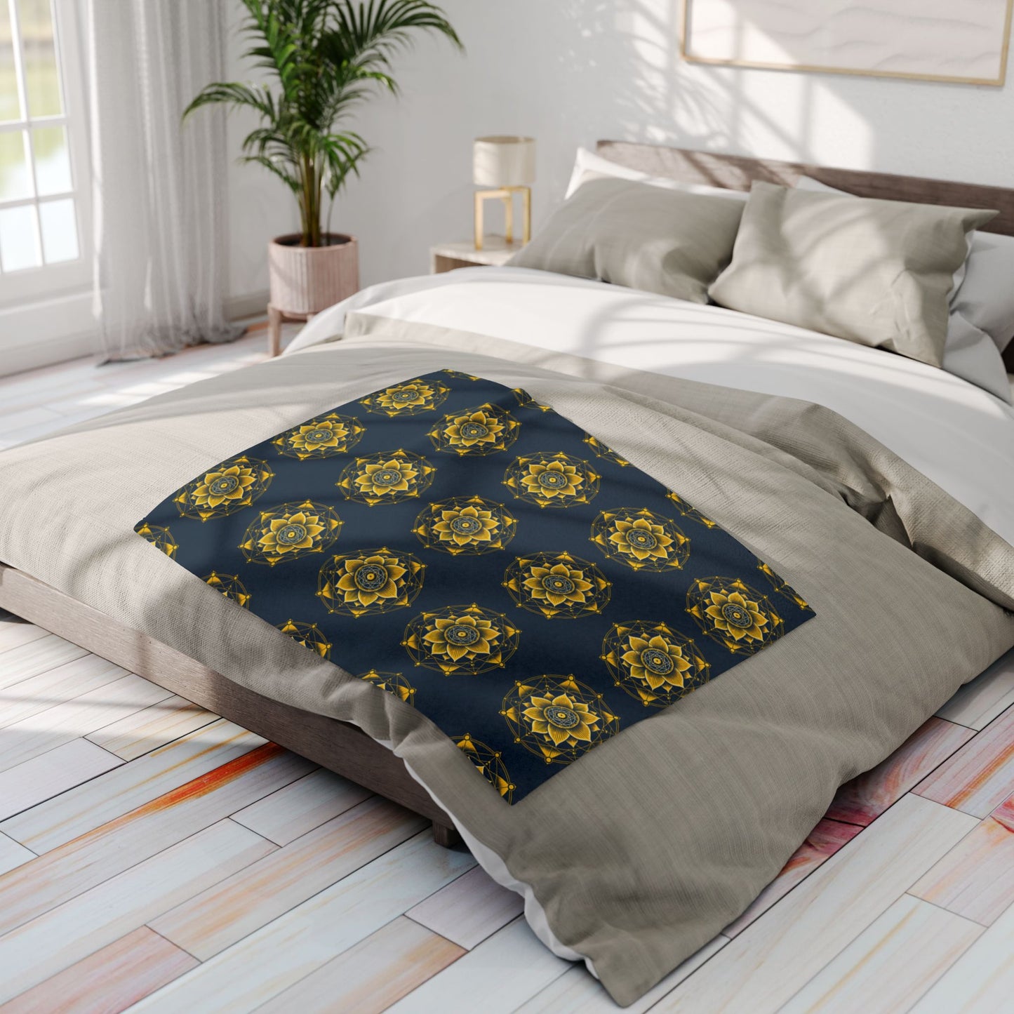 Fleece Blanket with Solar Plexus Chakra Design