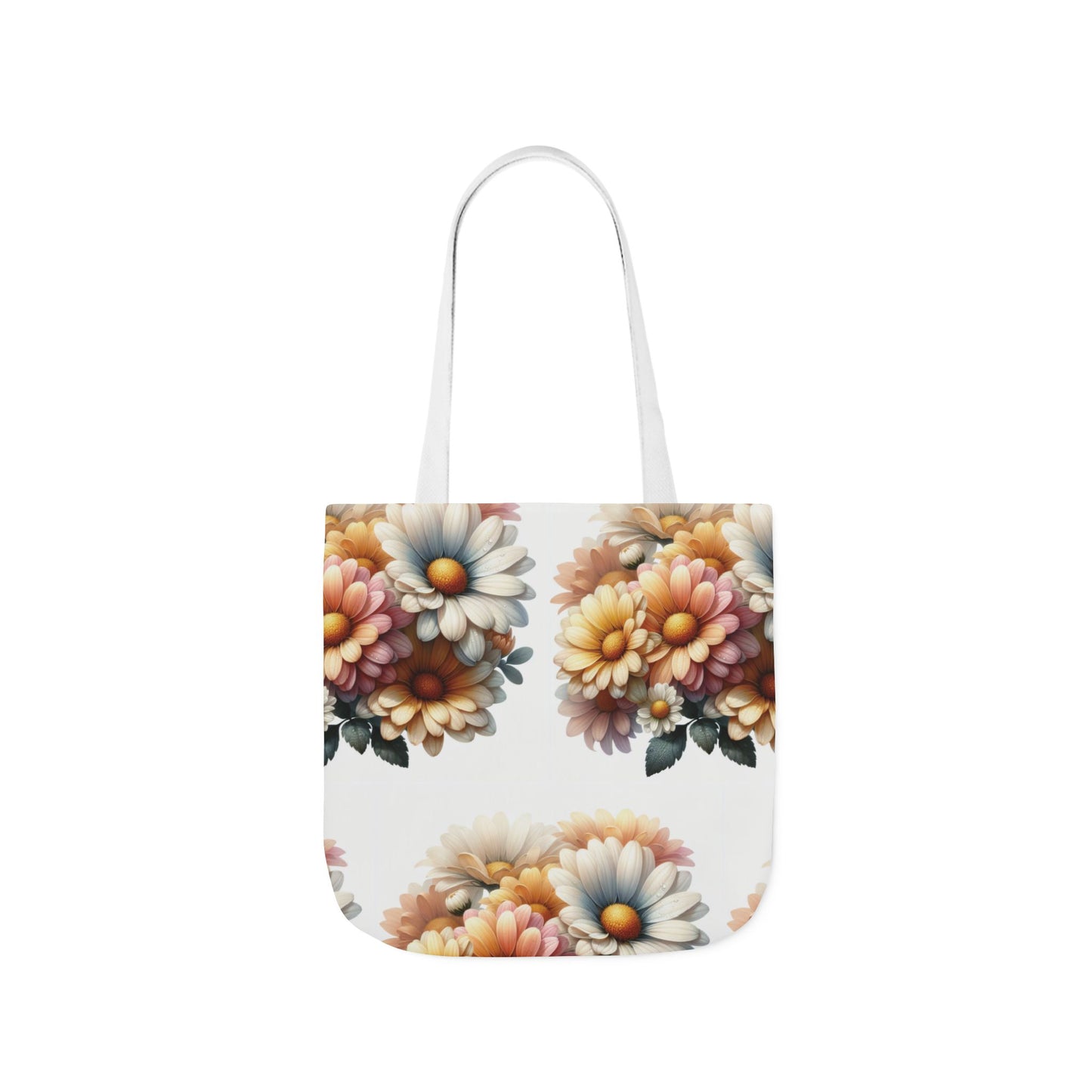 Floral Canvas Tote Bag with 5-Color Straps - Stylish