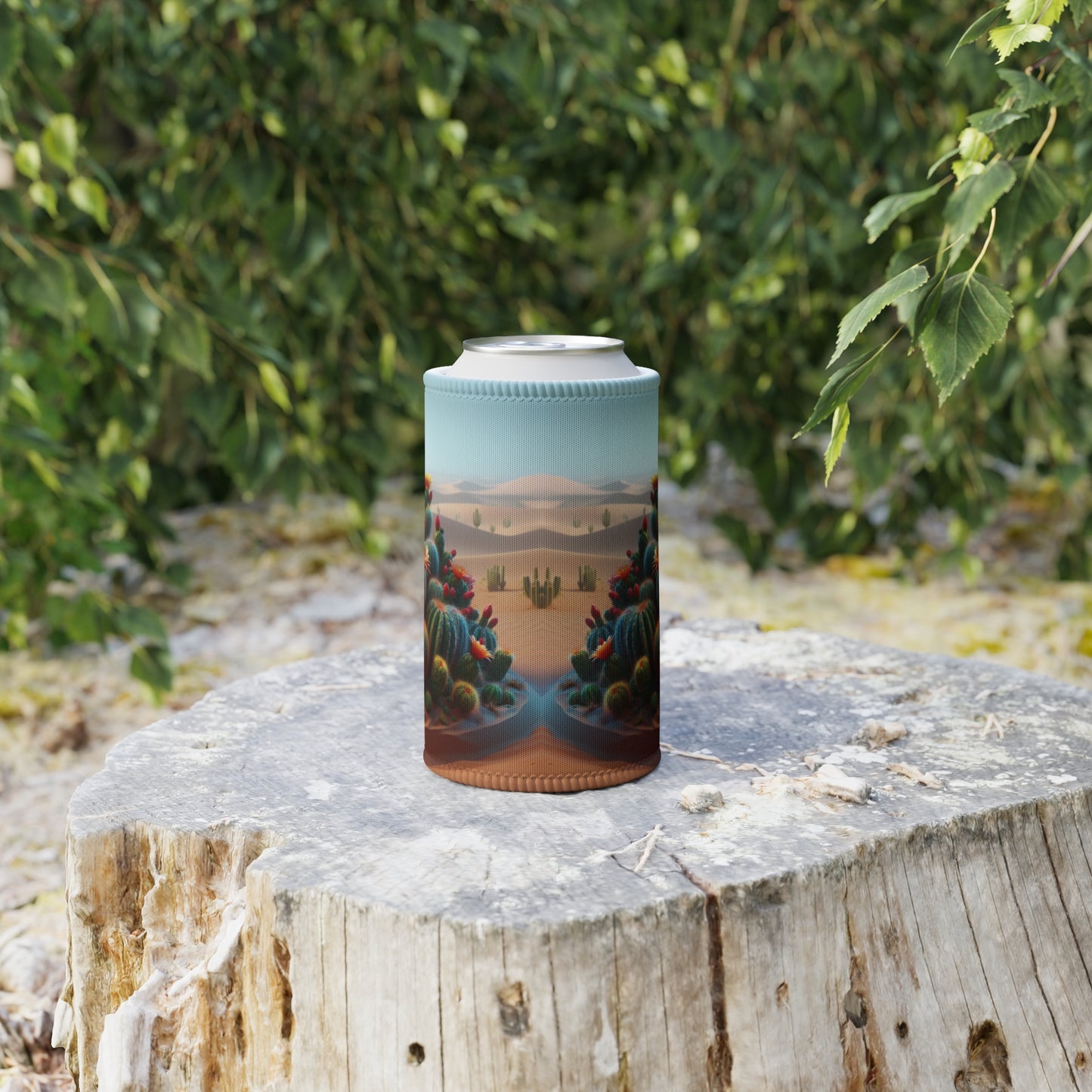 Stubby Cooler - Desert Cactus Design, Succulent Plant Drink Holder, Beverage Holder, Can Cooler, Beer Sleeve, Drink Insulator