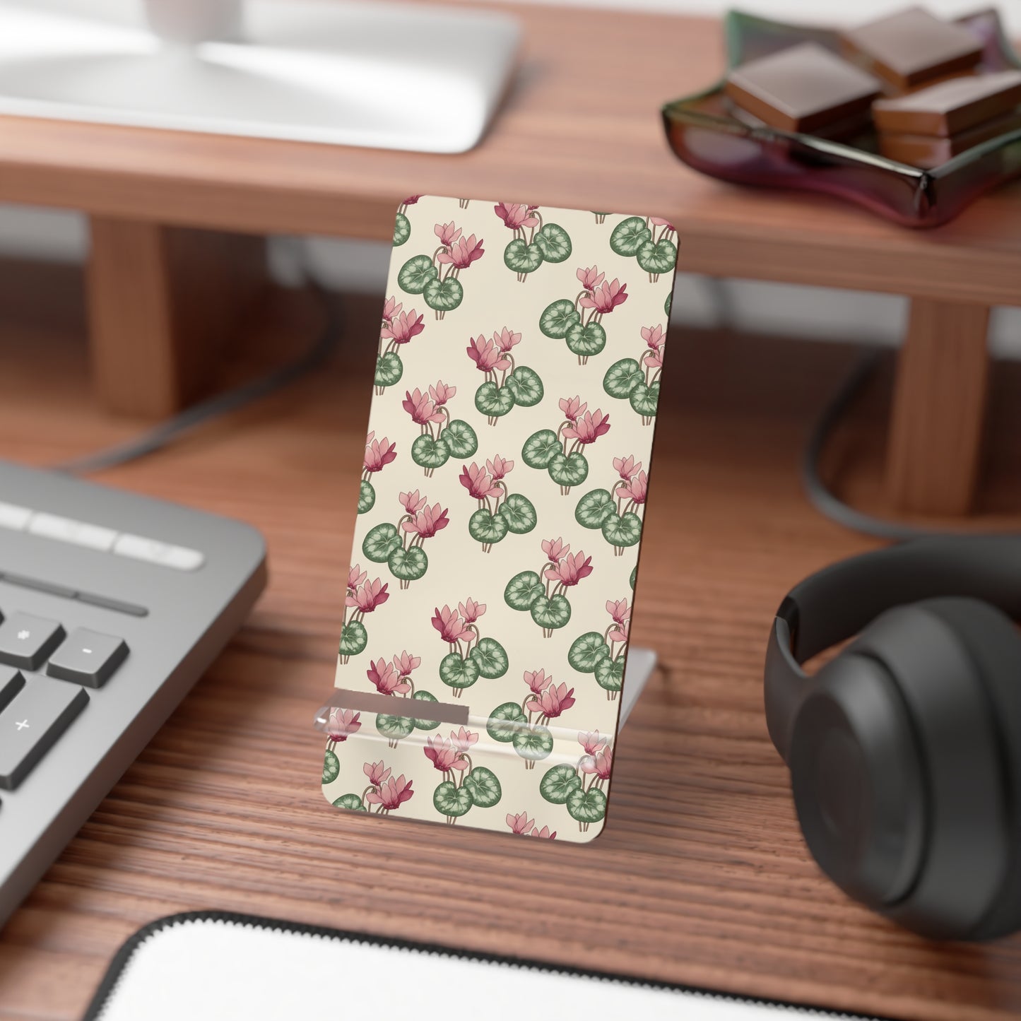 Floral Lily Pad Phone Stand — Decorative Foldable Mobile Display