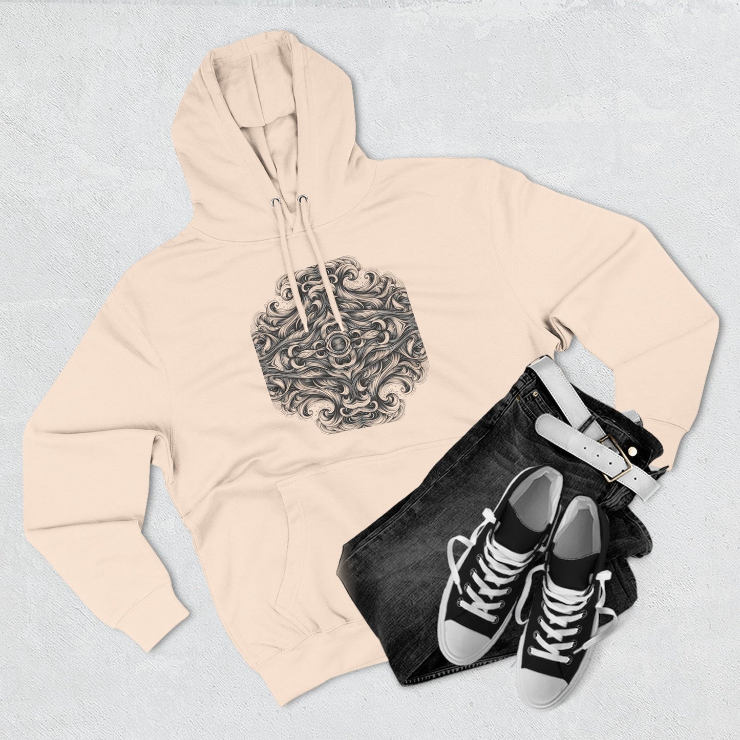 Fleece Hoodie - Monochrome Energy Design