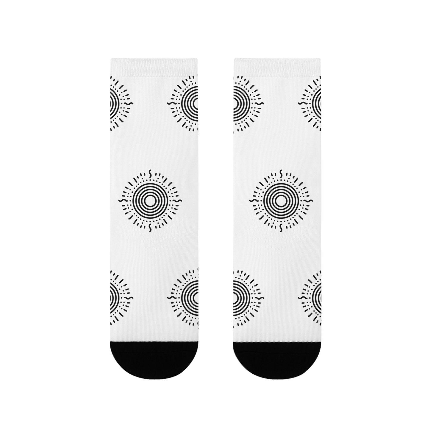 Sun Minimalist Sublimation Crew Socks, Footwear, Accessories, Gift, Trendy, Cute, Fashion, Bright, Colorful, Casual