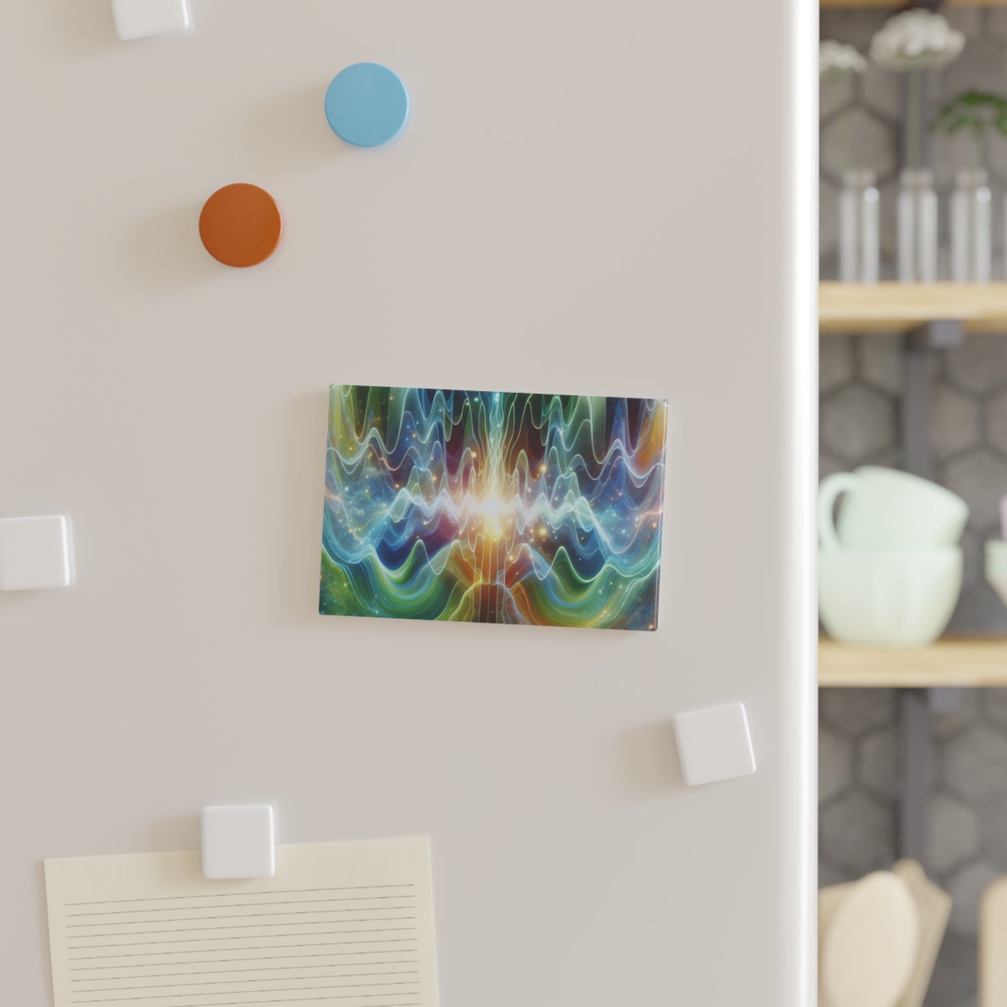 Button Magnet - healing frequency waves, Fridge Magnets, Magnetic Gifts, Rectangle Magnets, Kitchen Decor