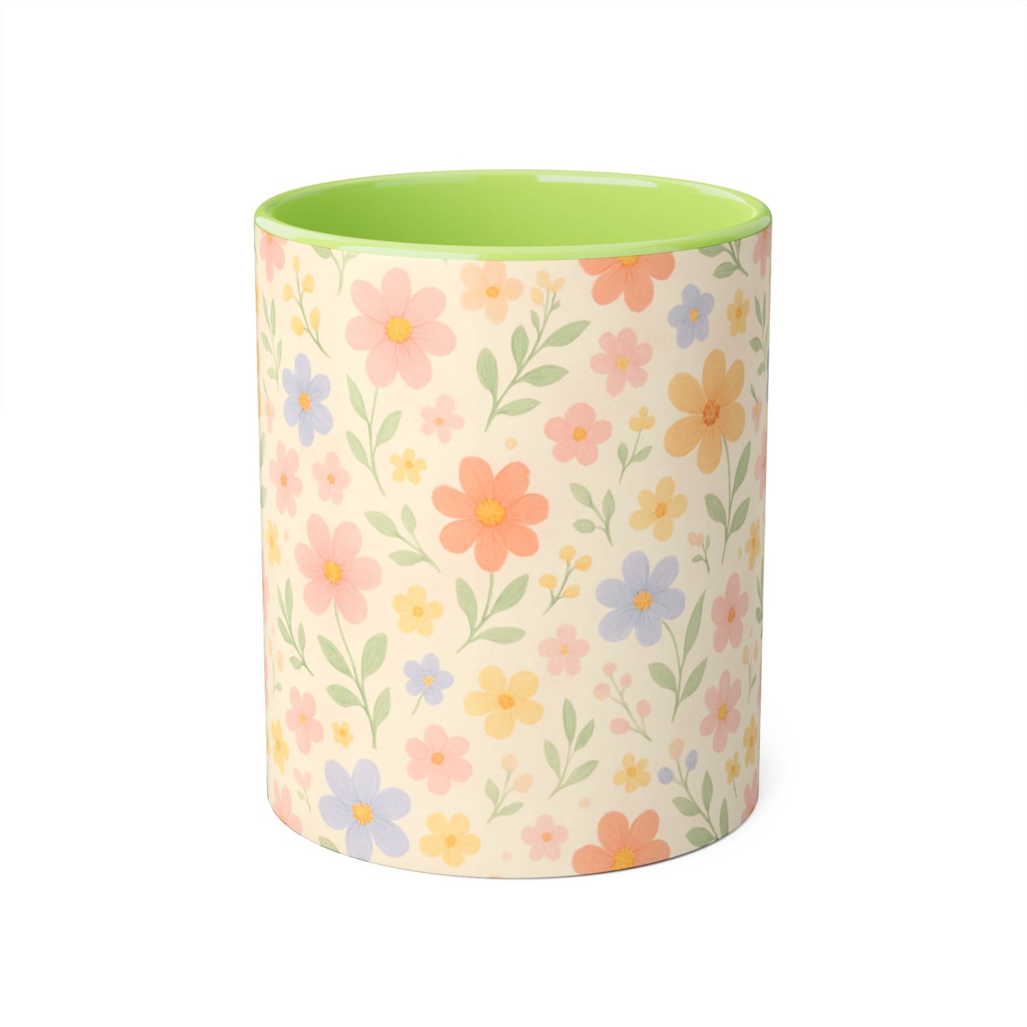 Dainty Floral Accent Mug, Elegant Flower Coffee Cup, Tea Mug, Floral Kitchen Decor, Gift for Her, Botanical Mug