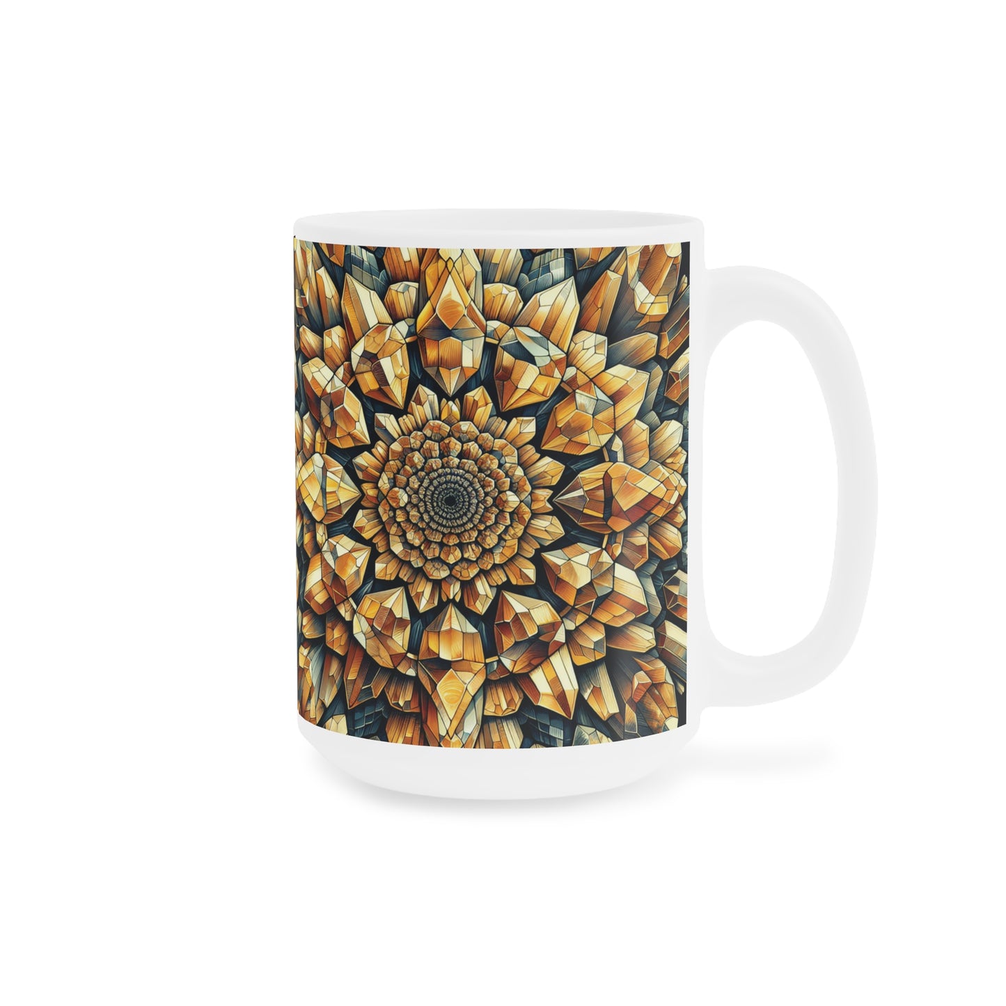 Citrine Geometric Ceramic Mug - Artisanal Drinkware for Coffee Lovers, Home Decor, Unique Gift, Housewarming, Mother's Day